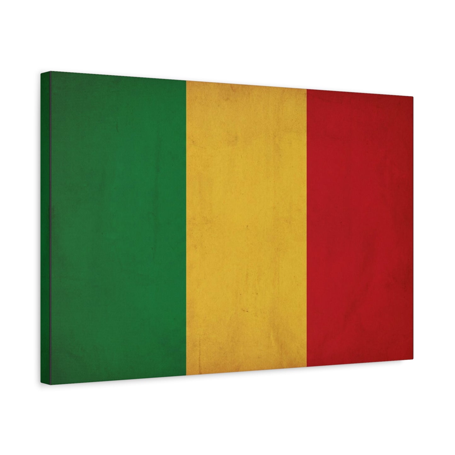 Mali Flag Canvas Wall Art - Green Yellow Red Tricolor National Flag Print - Vintage Textured Cotton Look - Pan African Style, Living Room Wall Decor, Bedroom Home Decoration - Bedroom Home Decoration