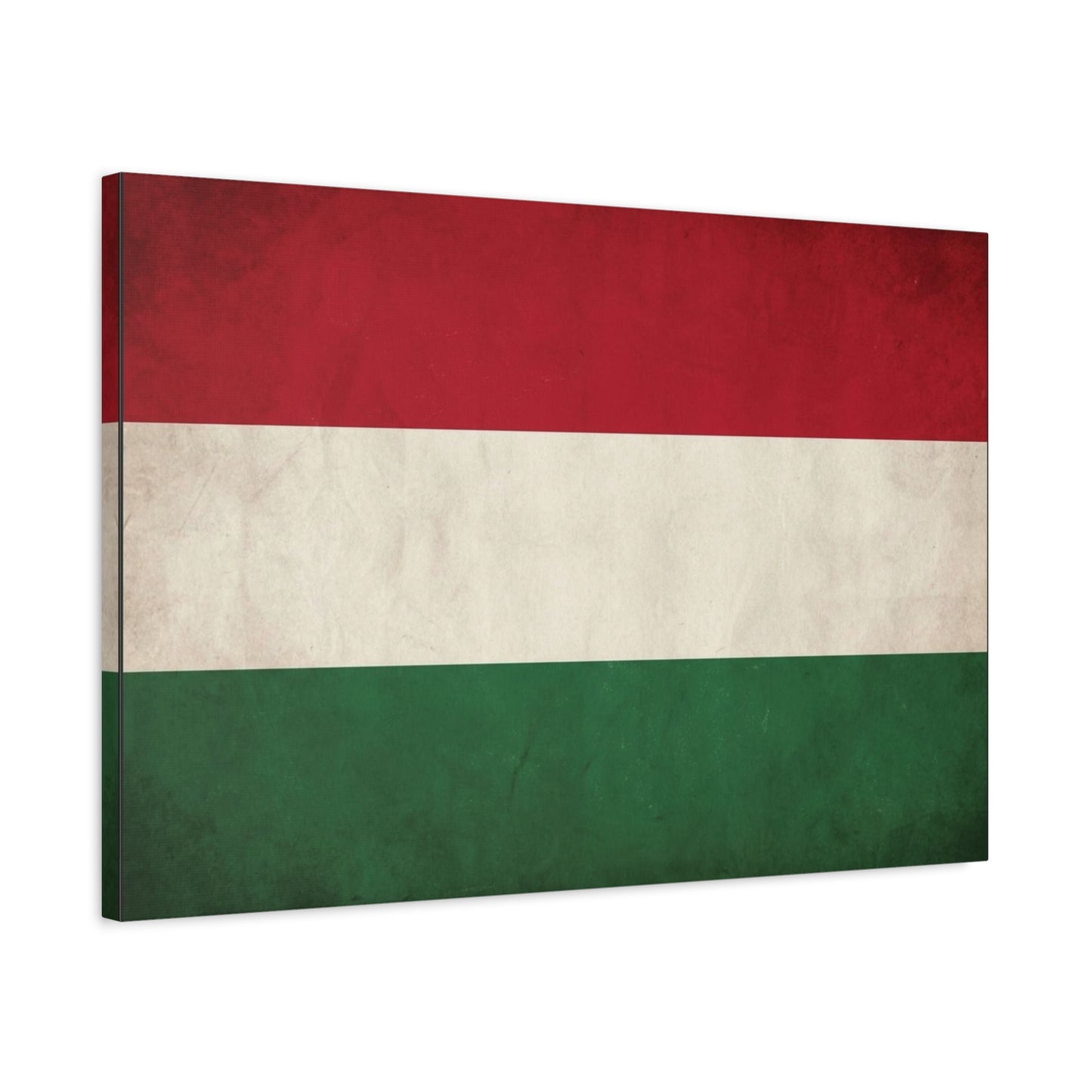 Hungary Flag Canvas Wall Art - Vintage Hungarian Tricolor Print, Distressed Red White Green Design - Patriotic Traditional Style - Living Room Wall Decor, Office Art Accent - Bedroom Home Decoration