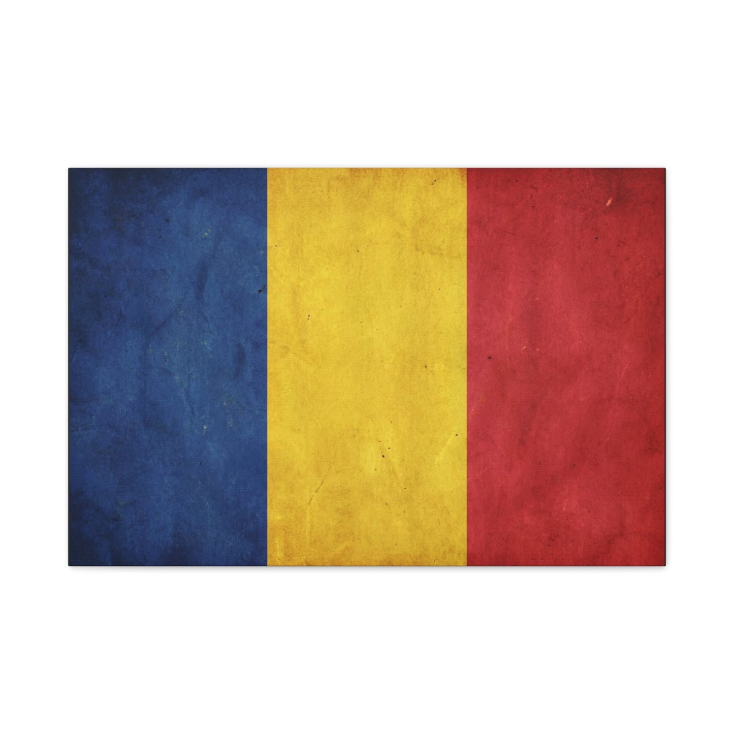 Romania Flag Canvas Wall Art - Vintage Tricolor Country Print, Rustic Patriotic Decor - Textured Cotton Canvas - Living Room Home Decoration, Office Accent - Living Room Wall Decor - Ready to Hang