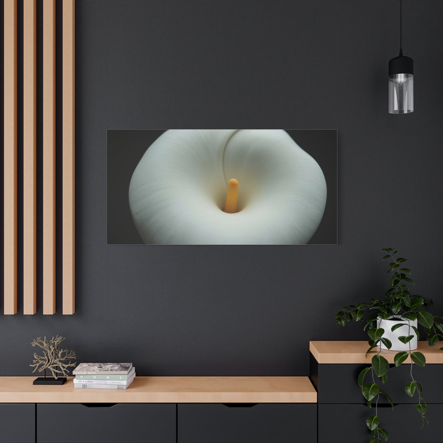 White Calla Lily Canvas Wall Art - Floral Macro Bloom, Minimalist Botanical Canvas Print - Soft Matte Cotton Decor, Contemporary Style - Bedroom Wall Decor, Spa Accent - Bedroom Home Decoration