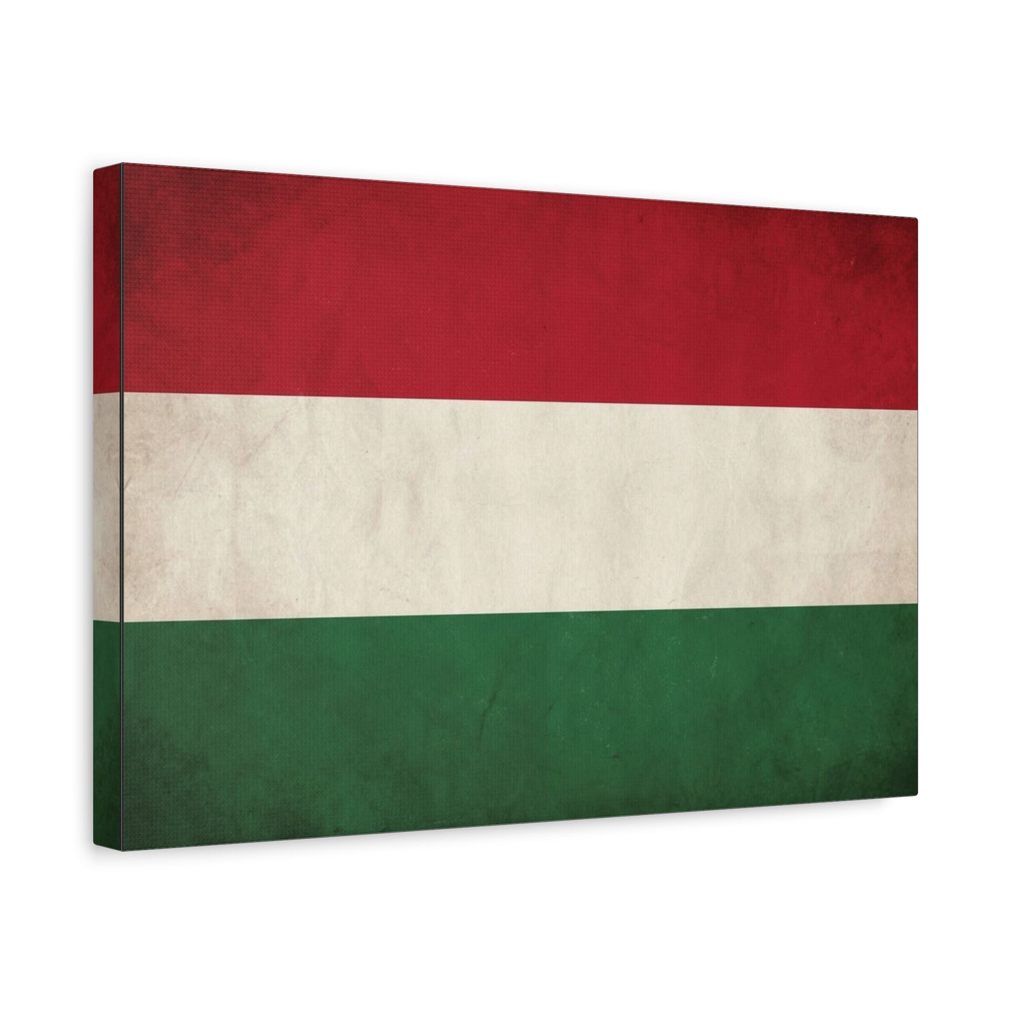 Hungary Flag Canvas Wall Art - Vintage Hungarian Tricolor Print, Distressed Red White Green Design - Patriotic Traditional Style - Living Room Wall Decor, Office Art Accent - Bedroom Home Decoration