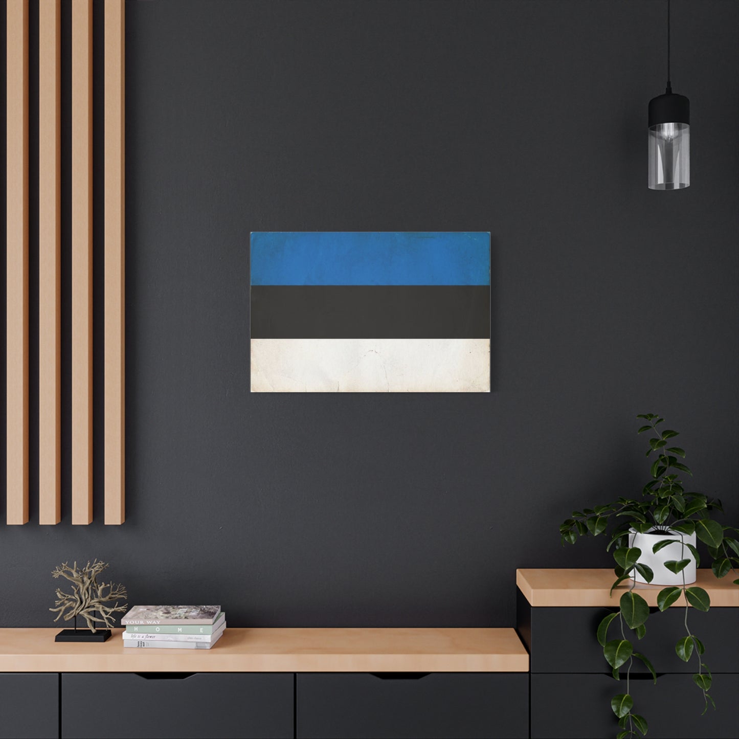 Blue Black White Abstract Canvas Wall Art - Minimalist Color Block Canvas Print - Contemporary Modern Decor - Living Room Home Decoration - Bedroom Home Decoration - Living Room Wall Decor