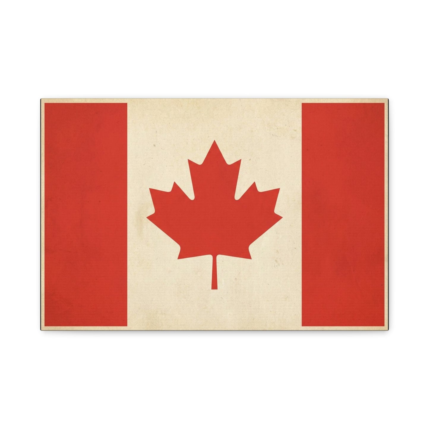 Canadian Flag Canvas Wall Art - Vintage Red Maple Leaf Patriotic Print, Rustic Neutral Texture, Canada Pride Decor, Living Room Wall Decor, Bedroom Home Decoration, Dorm Accent - Ready to Hang