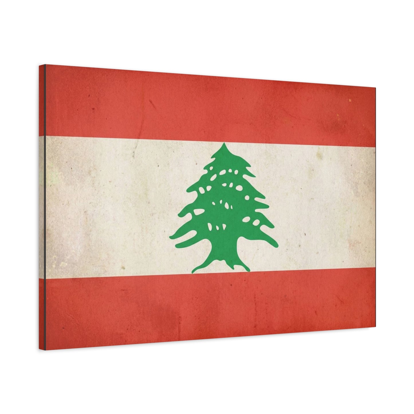 Lebanon Flag Canvas Wall Art - Vintage Cedar Tree Patriotic Print, Distressed Red White Green Artwork - Traditional Style, Living Room Wall Decor, Bedroom Home Decoration - Bedroom Home Decoration