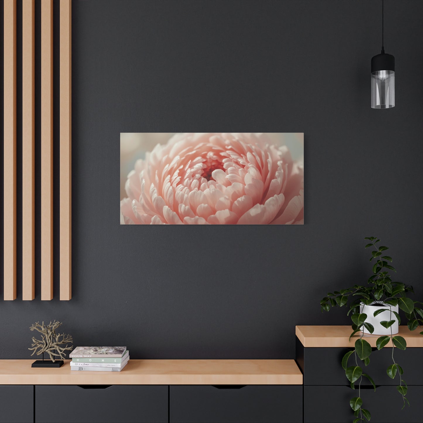Blush Pink Peony Canvas Wall Art - Soft Floral Close Up, Botanical Home Decoration - Matte Cotton Print, Romantic Traditional Style - Bedroom Wall Decor, Living Room Accent - Bedroom Home Decoration