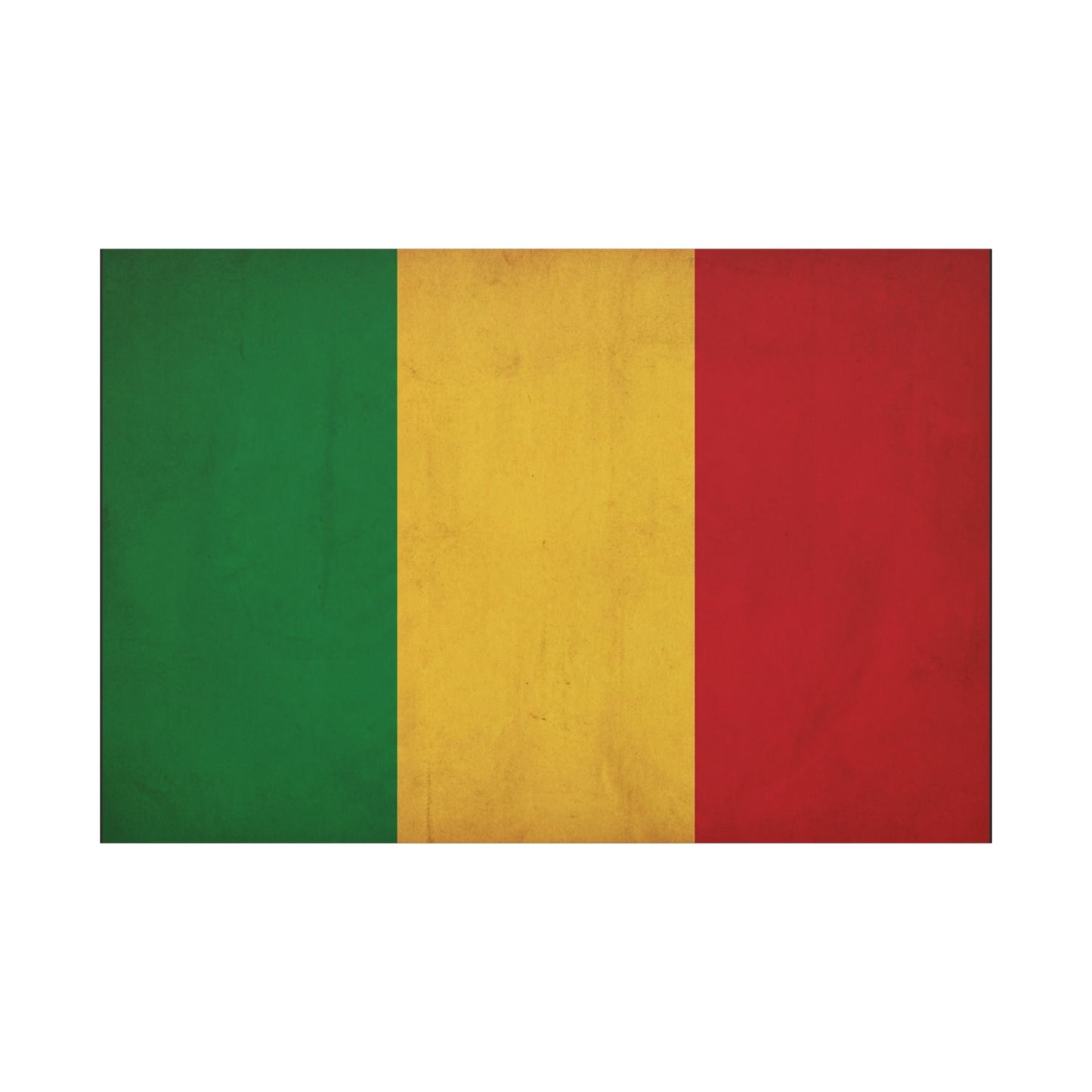 Mali Flag Canvas Wall Art - Green Yellow Red Tricolor National Flag Print - Vintage Textured Cotton Look - Pan African Style, Living Room Wall Decor, Bedroom Home Decoration - Bedroom Home Decoration
