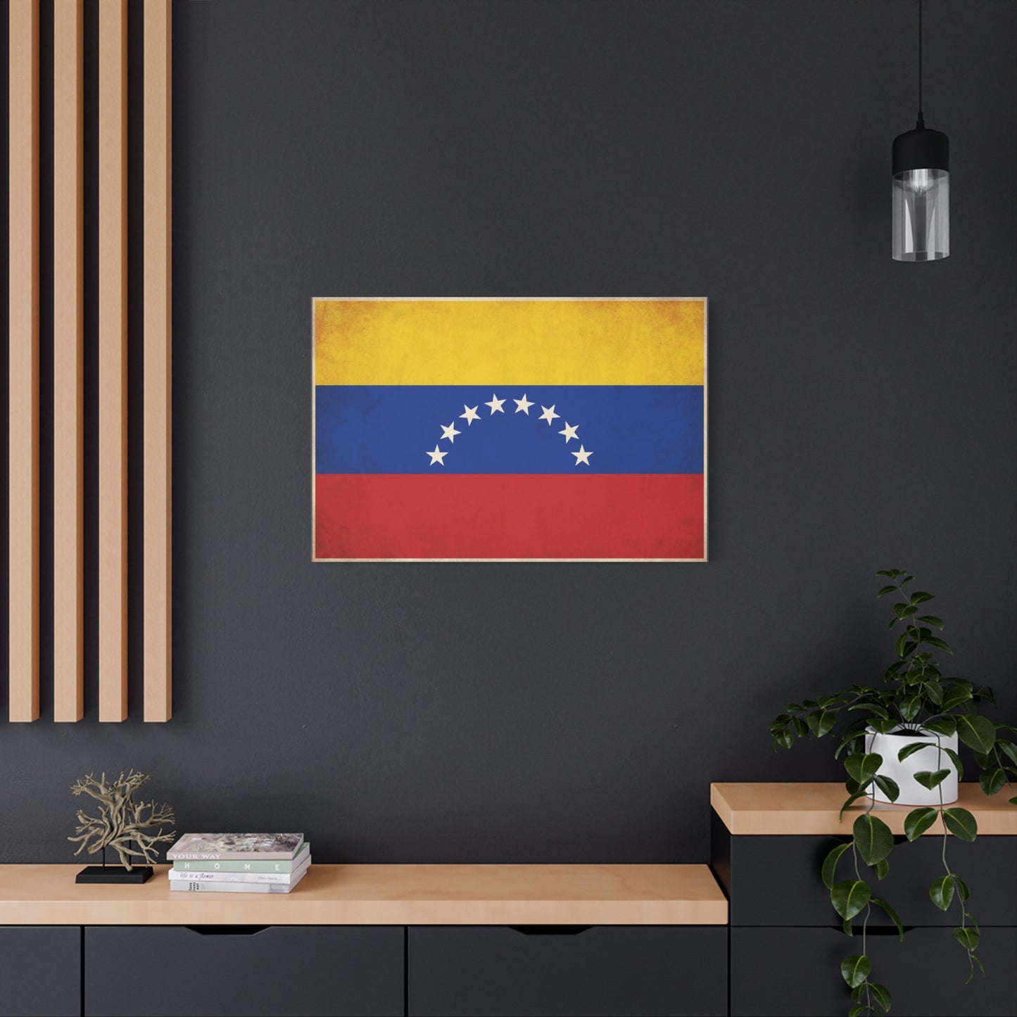 Venezuela Flag Canvas Wall Art - Vintage Venezuelan Pride Decor, Patriotic Country Banner Print - Textured Tricolor Design - Living Room Wall Decor, Office Art - Bedroom Home Decoration