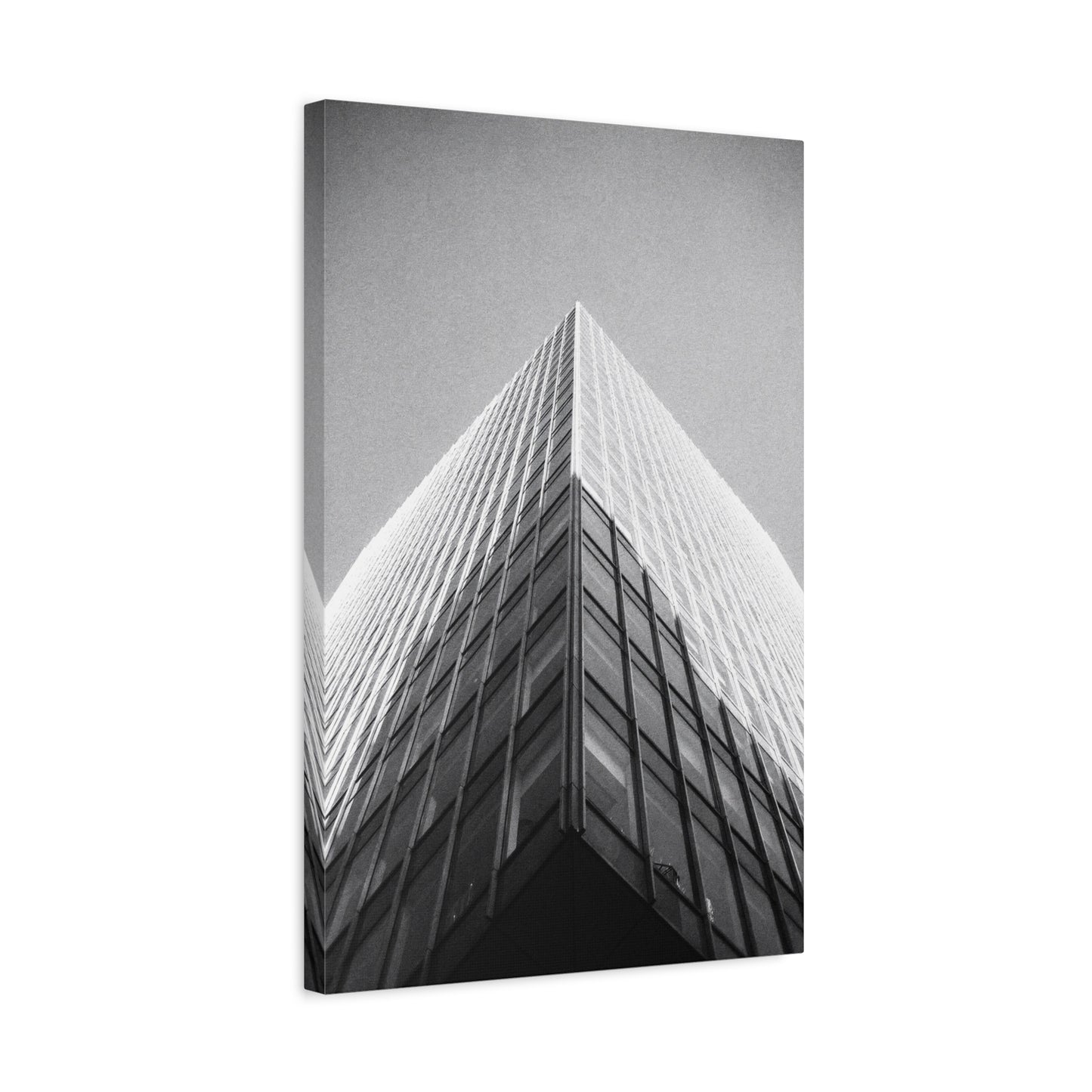 Black And White Skyscraper Canvas Wall Art - Modern Architectural Art Print, Minimalist Cityscape Decor, Contemporary Office Wall Art, Lobby Accent, Living Room Decoration - Ready to Hang
