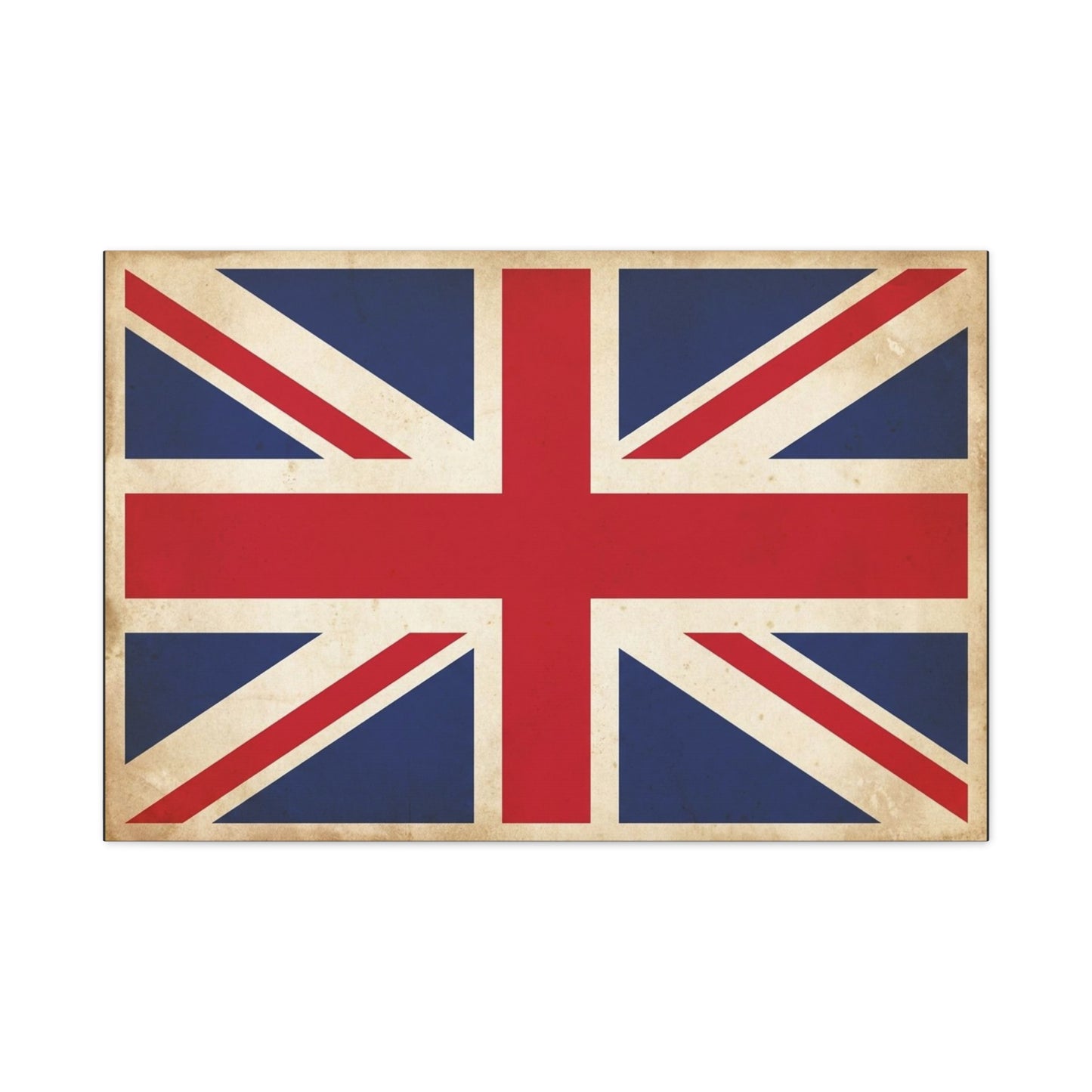 Vintage Union Jack Canvas Wall Art - Distressed British Flag Print, Retro Patriotic Decor - Matte Cotton Canvas - Traditional Style, Living Room Home Decoration, Office Accent - Living Room Wall Decor