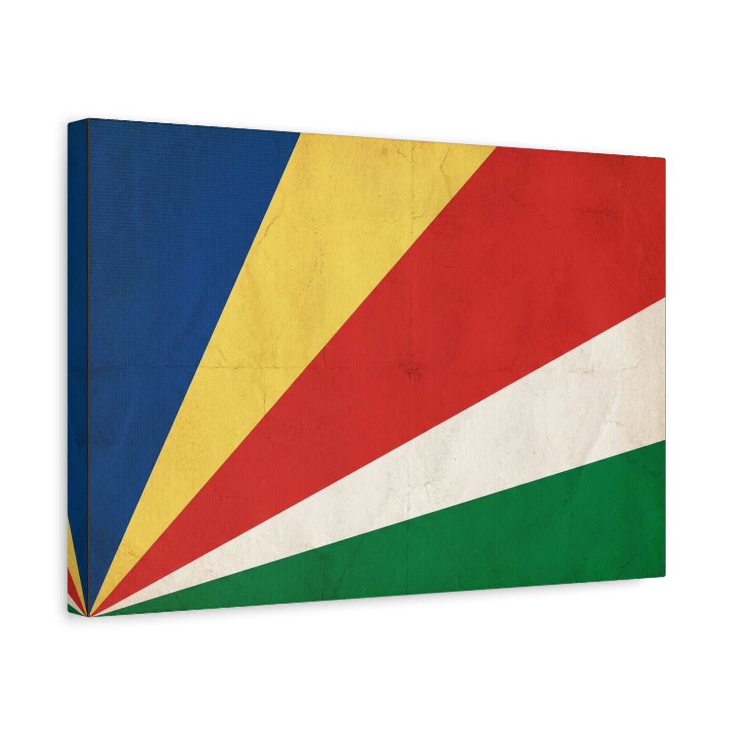 Seychelles Flag Canvas Wall Art - Vintage Republic Banner Print, Color Block Design - Matte Cotton Decor - Patriotic Wall Hanging, Living Room Home Decoration, Office Accent - Bedroom Home Decoration