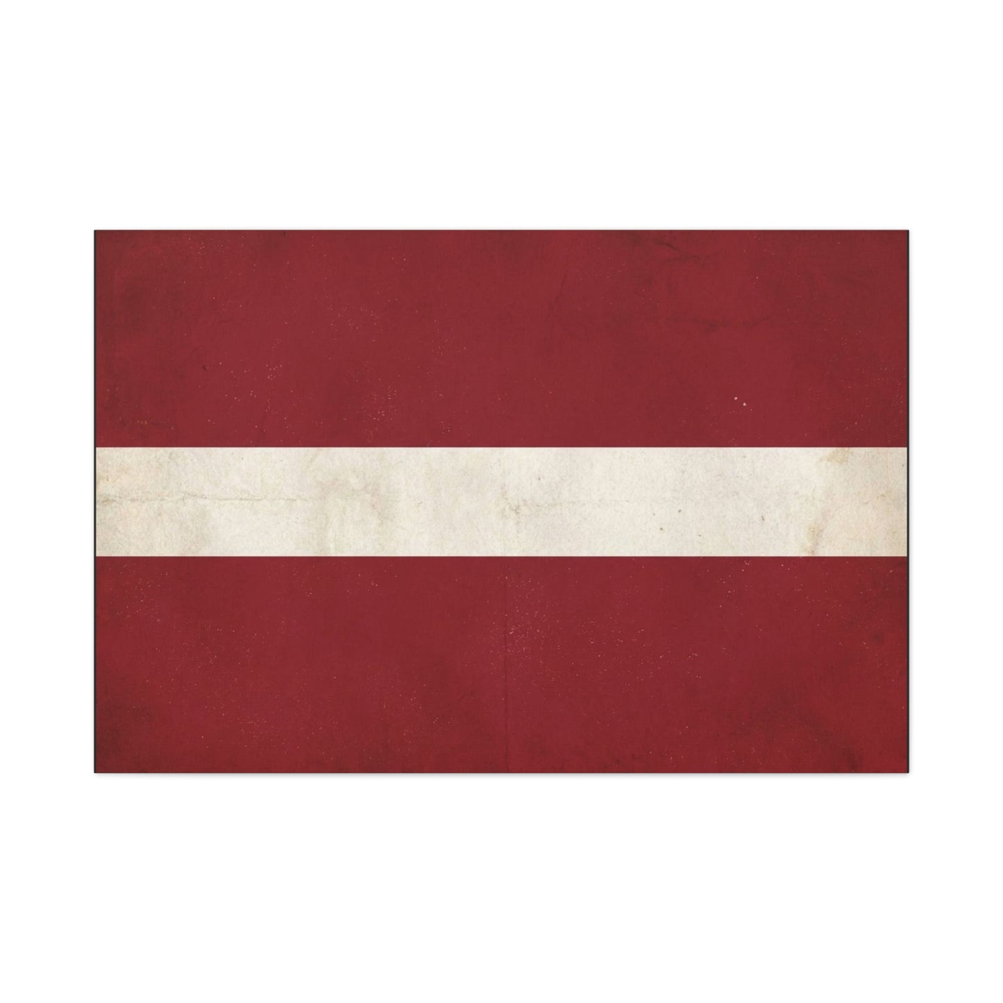 Latvia Flag Canvas Wall Art - Vintage Red White Horizontal Stripe Print, Distressed Patriotic Artwork - Minimalist Traditional Style - Living Room Wall Decor Bedroom Home Decoration - Ready to Hang