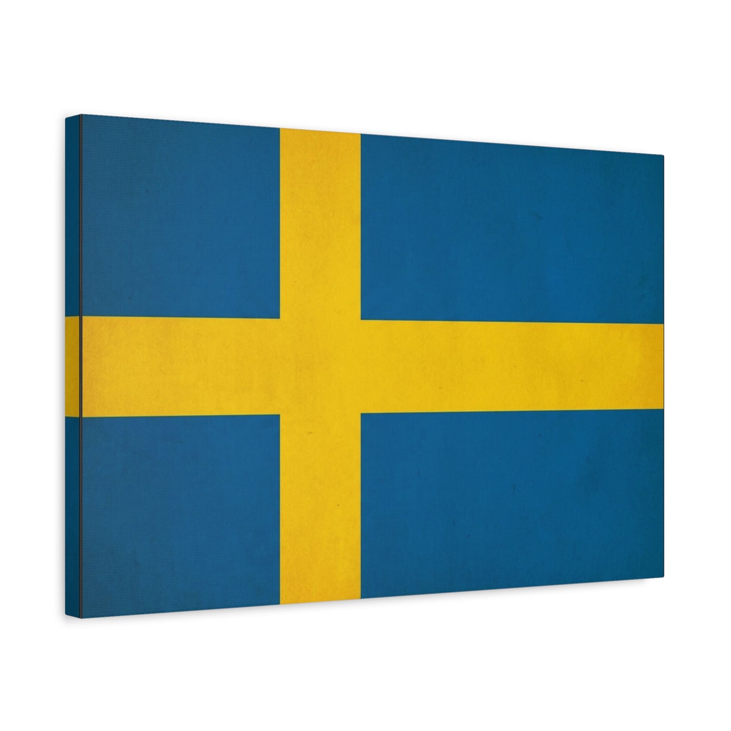 Sweden Flag Canvas Wall Art - Swedish National Flag Print, Blue Yellow Nordic Cross Decor - Minimalist Scandinavian Style - Living Room Wall Decor - Bedroom Home Decoration - Bedroom Home Decoration
