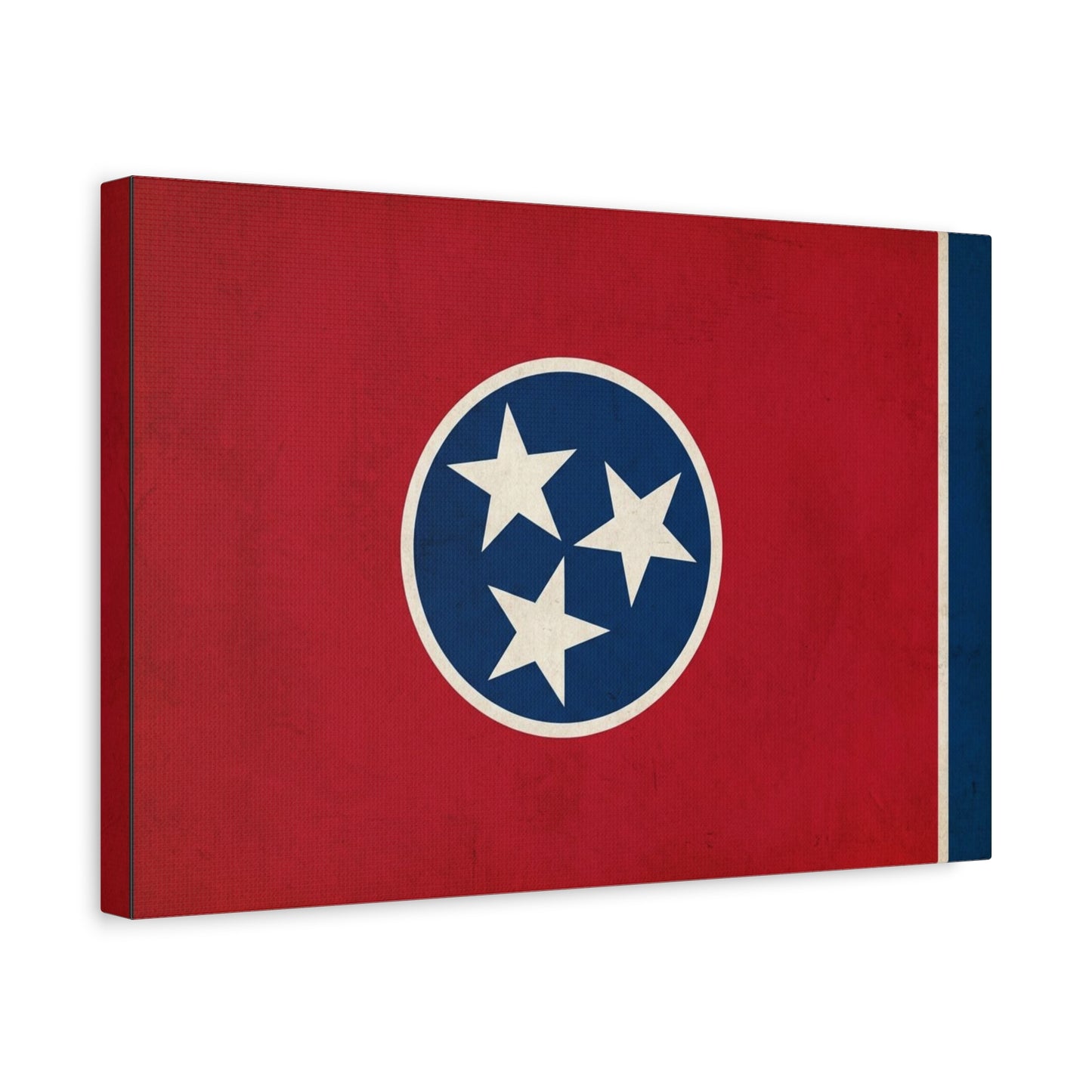 Tennessee State Flag Canvas Wall Art - Vintage Red Blue Tri Star Print - Patriotic Rustic Decor - Living Room Wall Decor, Office Accent - Bedroom Home Decoration - Bedroom Home Decoration
