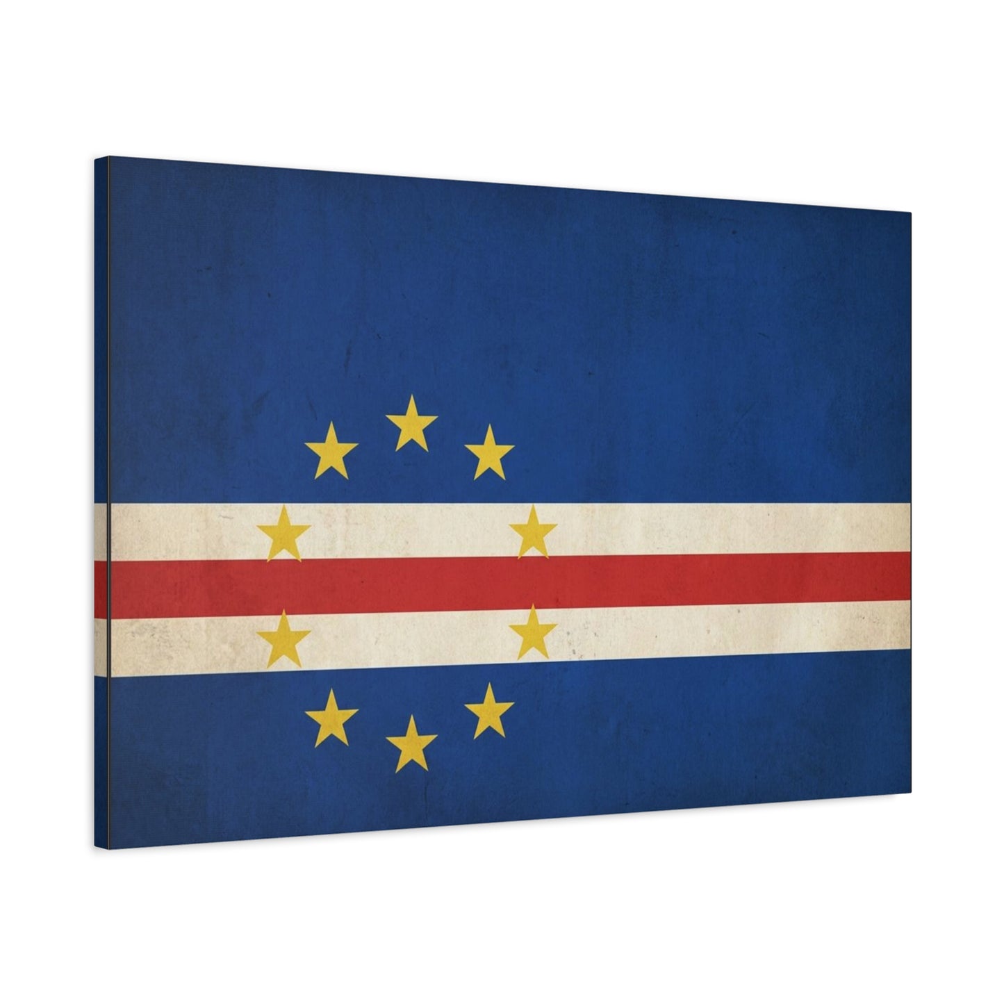 Cape Verde Flag Canvas Wall Art - Vintage Island Nation Banner Print, Patriotic Blue Red White Decor - Traditional Style, Living Room Wall Decor, Bedroom Home Decoration - Ready to Hang