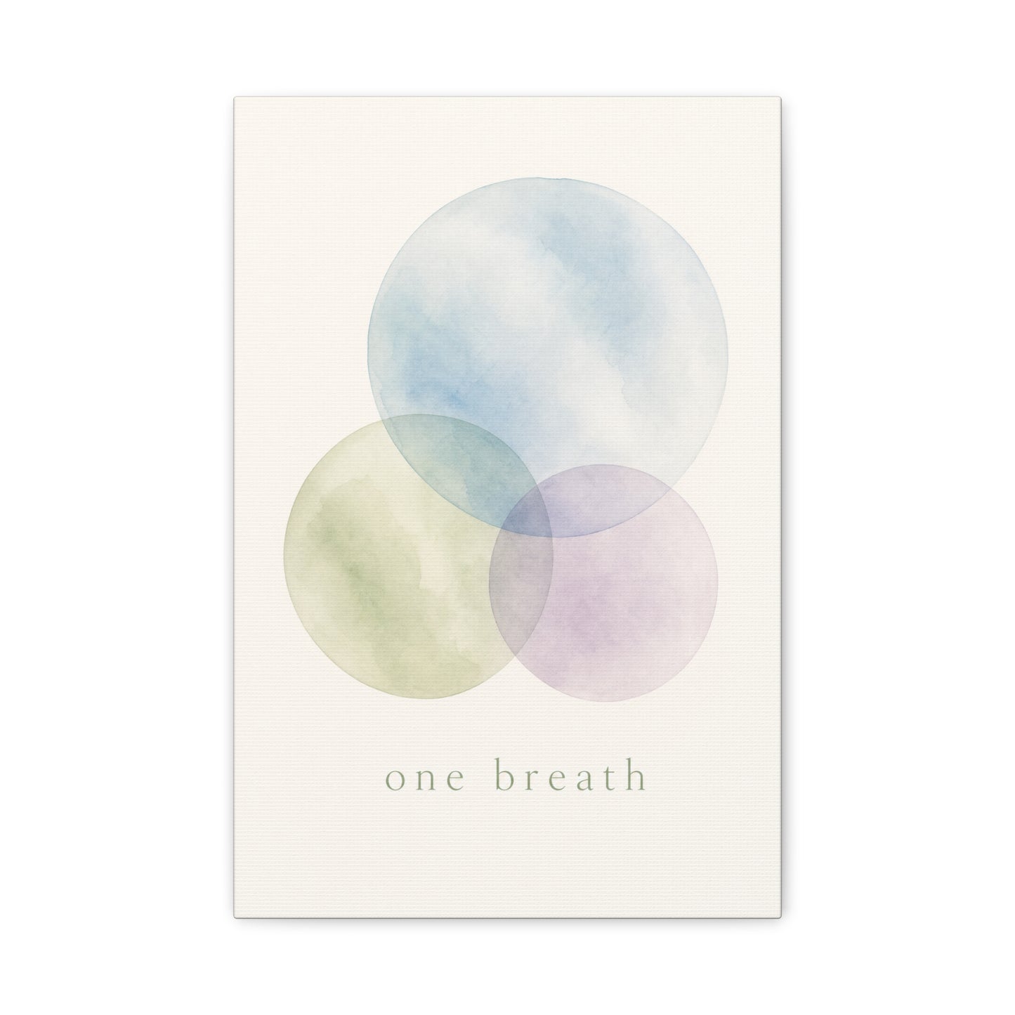 "One Breath" Abstract Canvas Wall Art - Pastel Watercolor Circles, Minimalist Geometric Print - Calming Modern Decor, Bedroom Meditation Space, Living Room Home Decoration - Living Room Wall Decor