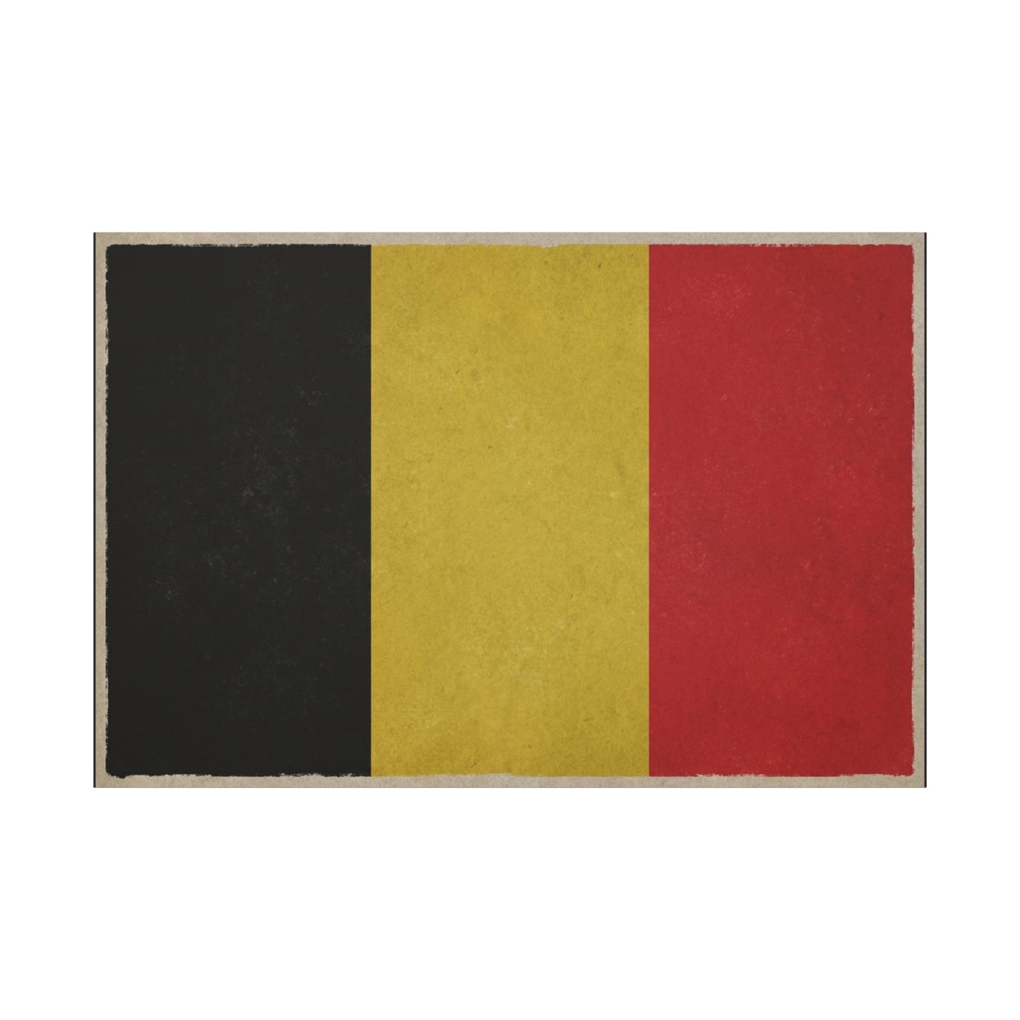 Belgium Flag Canvas Wall Art - Vintage Belgian Flag Print, Black Yellow Red Wall Decor - Rustic Patriotic Artwork - Living Room Home Decoration - Bedroom Home Decoration - Modern Farmhouse Style