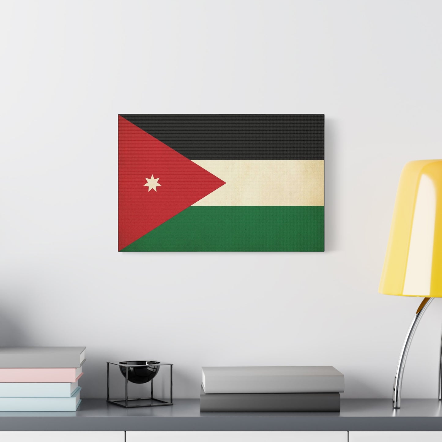 Jordan Flag Canvas Wall Art - Jordanian Pride Decor, Vintage National Banner Print, Matte Cotton Artwork, Living Room Wall Decor, Bedroom Home Decoration, Office Art Accent - Bedroom Home Decoration
