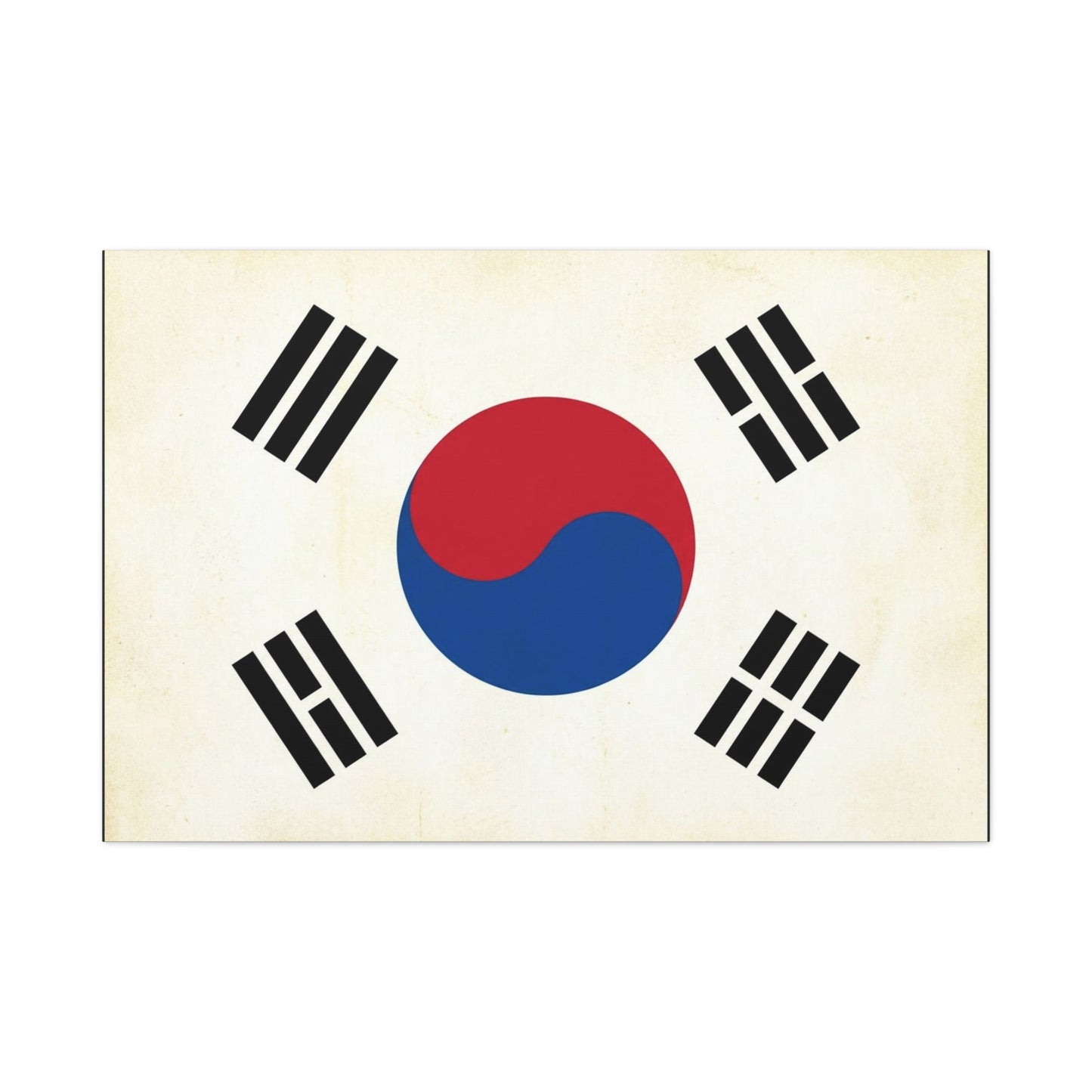 South Korea Flag Canvas Wall Art - Taegeukgi Korean Flag Print, Vintage Minimalist Neutral Decor - Living Room Wall Decor, Dorm Decoration - Bedroom Home Decoration - Modern Farmhouse Style