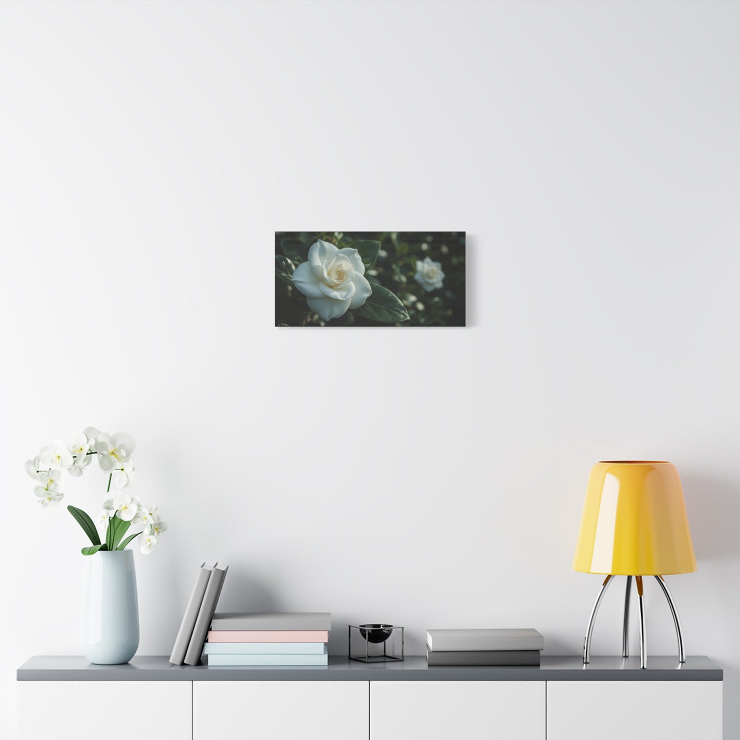 White Gardenia Canvas Wall Art - Botanical Floral Art Print, Soft Green Leaves, Matte Canvas Print, Traditional Style, Bedroom Wall Decor, Living Room Home Decoration - Bedroom Home Decoration