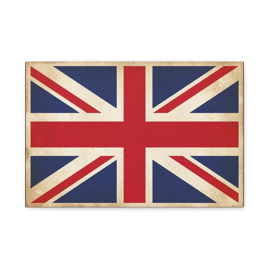 Vintage Union Jack Canvas Wall Art - Distressed British Flag Print, Retro Patriotic Decor - Matte Cotton Canvas - Traditional Style, Living Room Home Decoration, Office Accent - Living Room Wall Decor