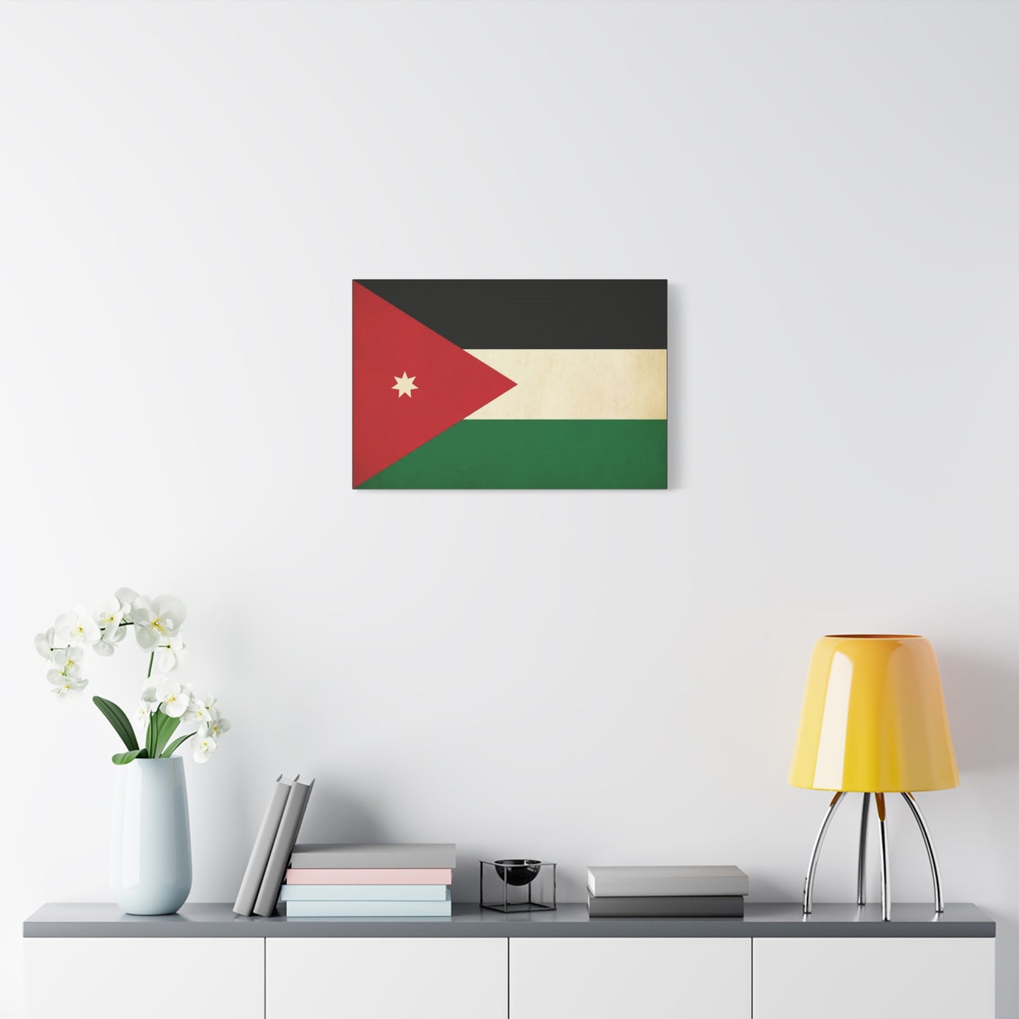 Jordan Flag Canvas Wall Art - Jordanian Pride Decor, Vintage National Banner Print, Matte Cotton Artwork, Living Room Wall Decor, Bedroom Home Decoration, Office Art Accent - Bedroom Home Decoration