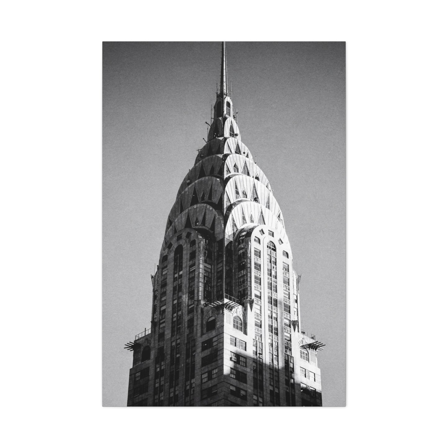 Chrysler Building Canvas Wall Art - Black And White New York City Architecture Print, Art Deco Skyscraper Art Print - Modern Monochrome Office Wall Decor, Living Room Accent - Modern Farmhouse Style