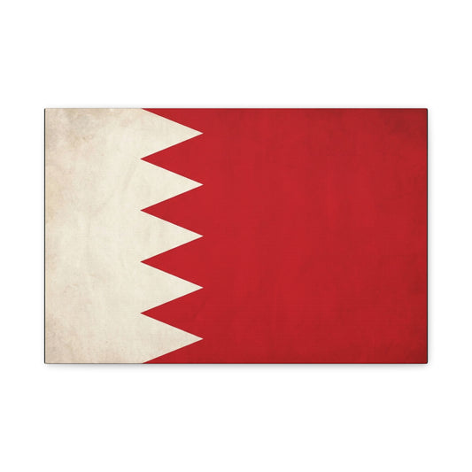 Bahrain Flag Canvas Wall Art - Vintage Red And White National Print - Minimalist Patriotic Decor - Cotton Canvas Wall Hanging - Living Room Home Decoration - Modern Farmhouse Style - Ready to Hang