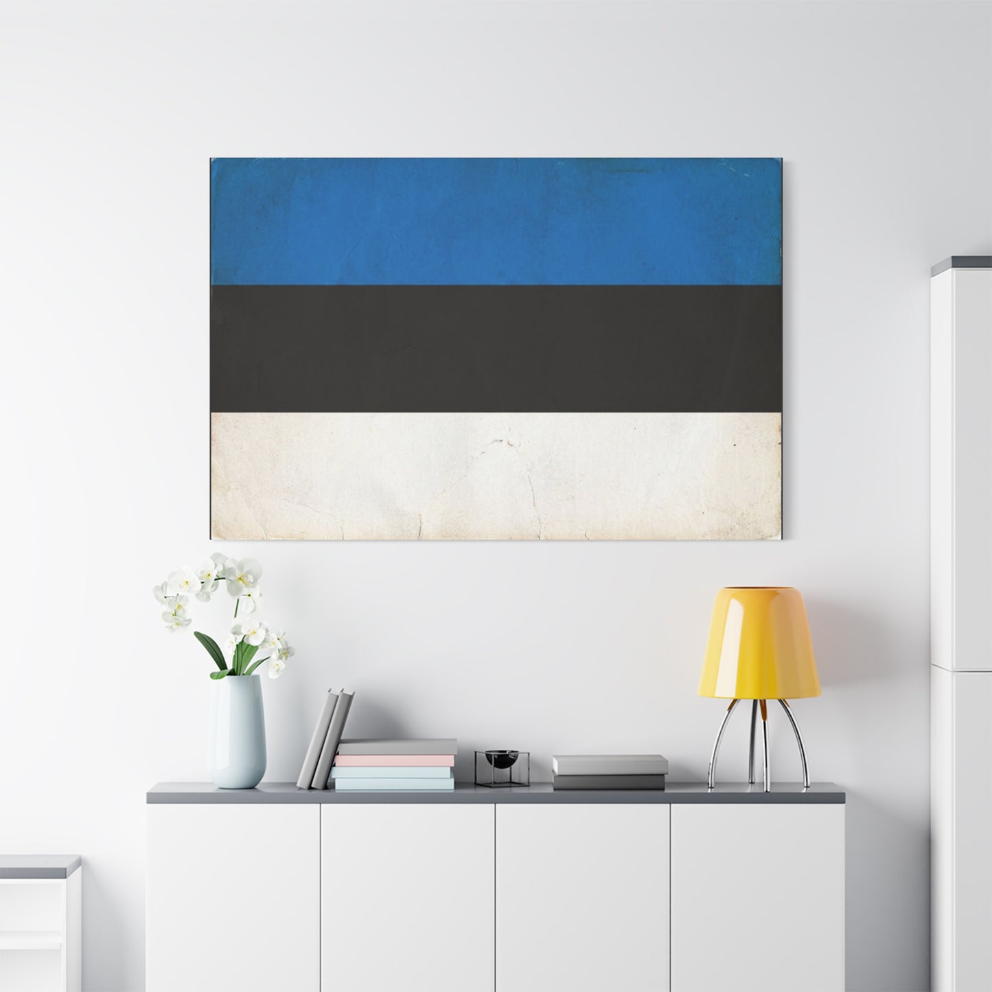 Blue Black White Abstract Canvas Wall Art - Minimalist Color Block Canvas Print - Contemporary Modern Decor - Living Room Home Decoration - Bedroom Home Decoration - Living Room Wall Decor