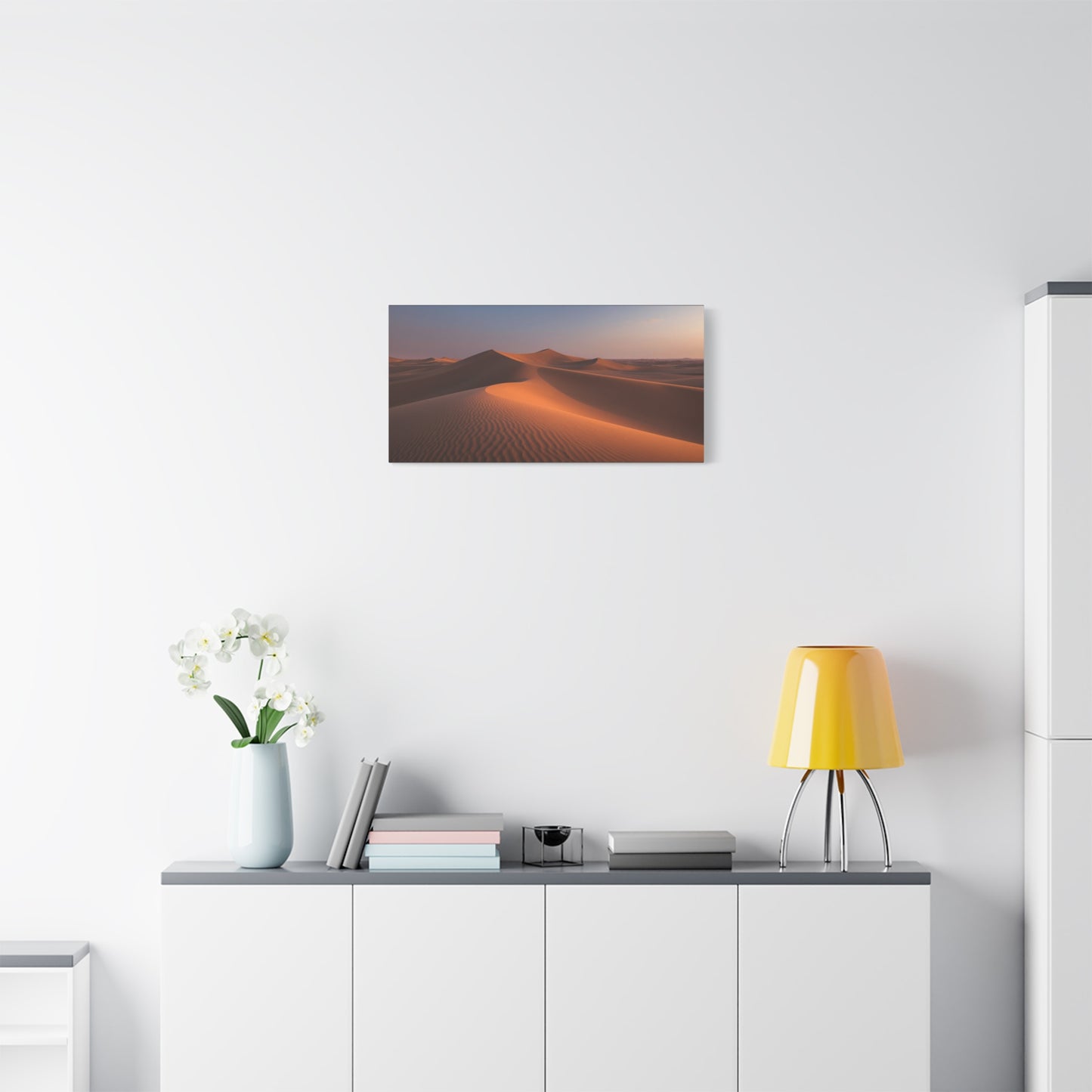 Desert Sand Dunes Canvas Wall Art - Golden Sunset Landscape Art Print - Serene Matte Cotton Decor - Living Room Wall Decor, Bedroom Home Decoration, Office Art - Bedroom Home Decoration