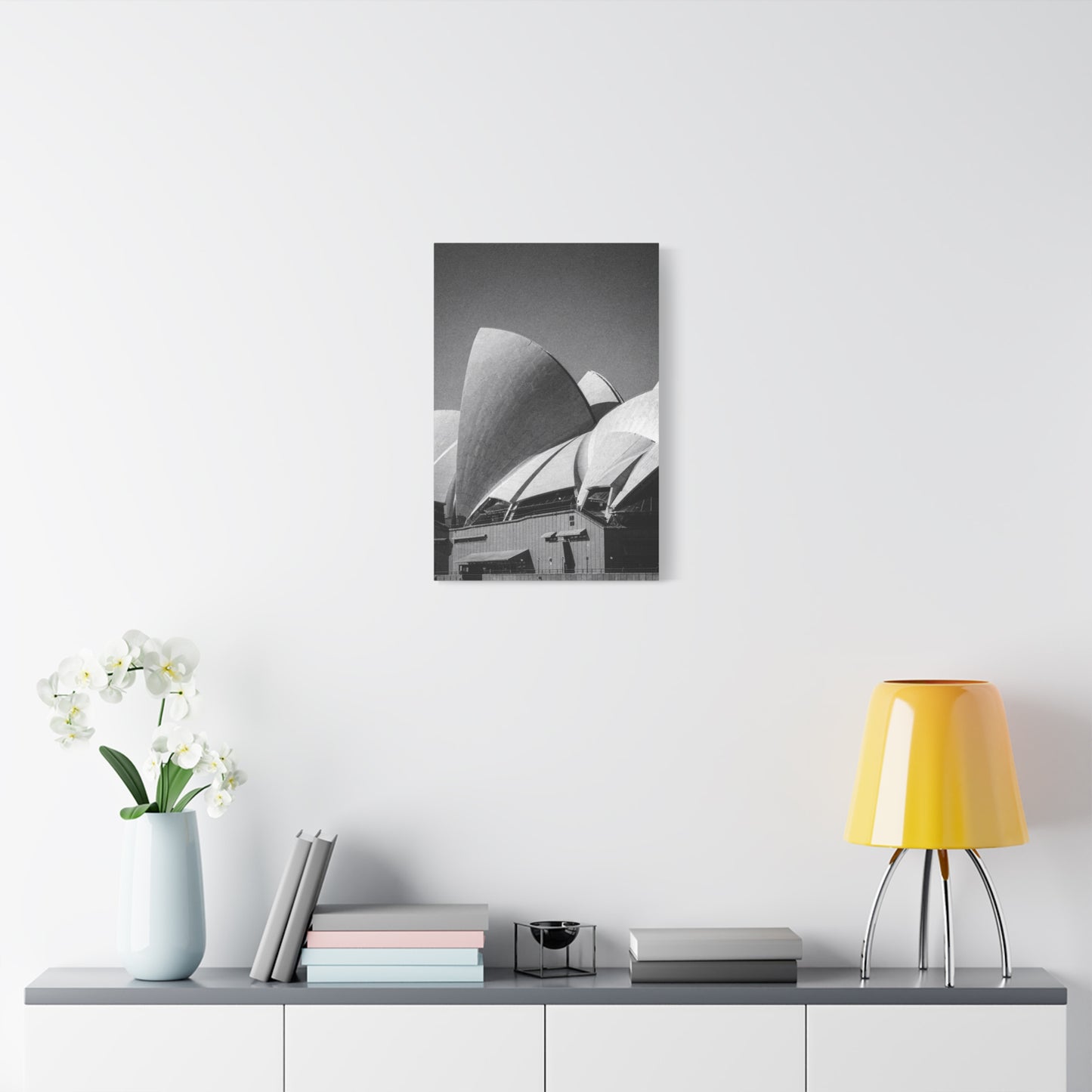 Sydney Opera House Canvas Wall Art - Black And White Architectural Art Print - Modern Minimalist Cityscape Decor - Contemporary Living Room Wall Decor, Office Art - Bedroom Home Decoration