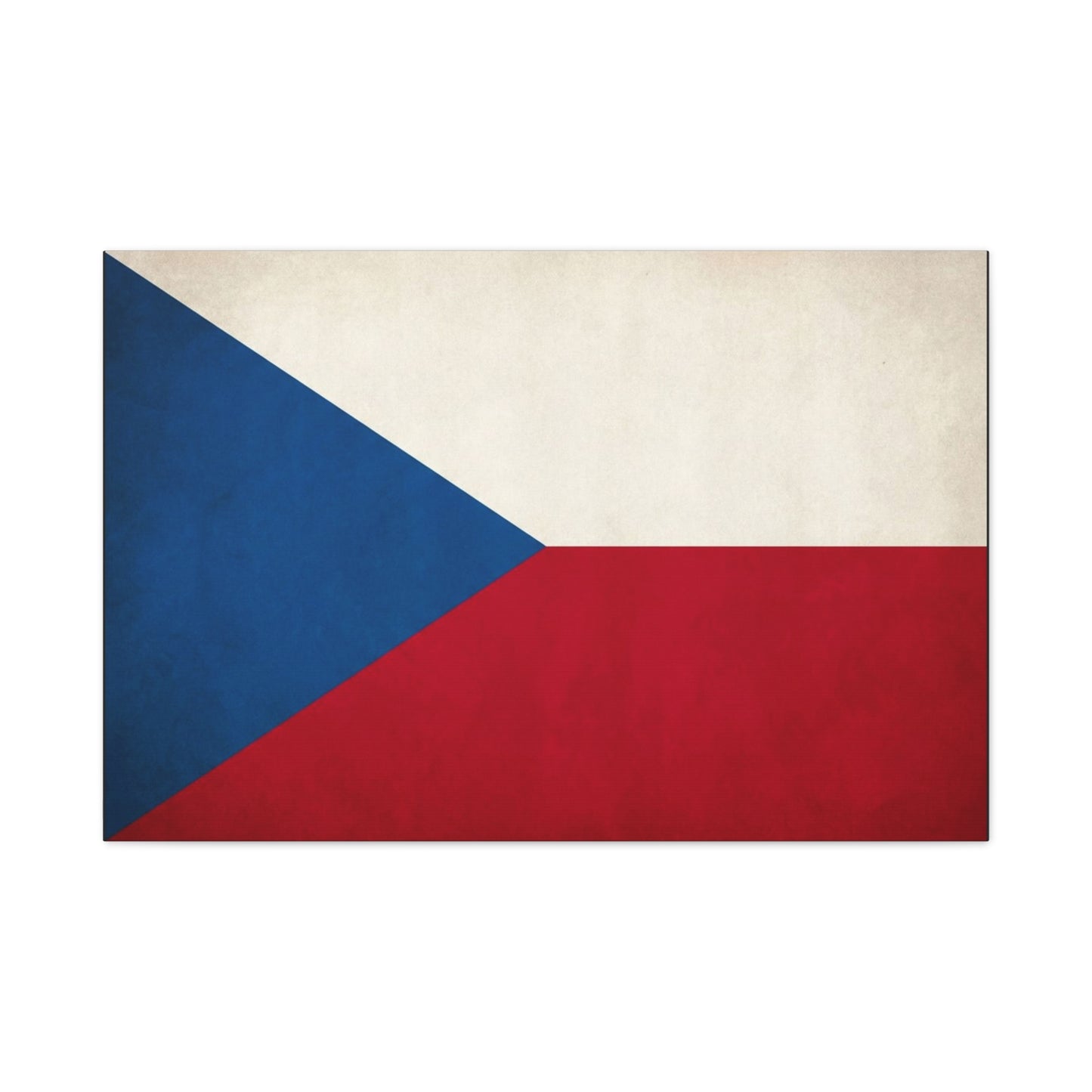 Czech Republic Flag Canvas Wall Art - Czech Flag Print, Vintage Patriotic Decor - Minimalist Tricolor Design - Living Room Home Decoration, Office Wall Accent - Bedroom Home Decoration - Ready to Hang