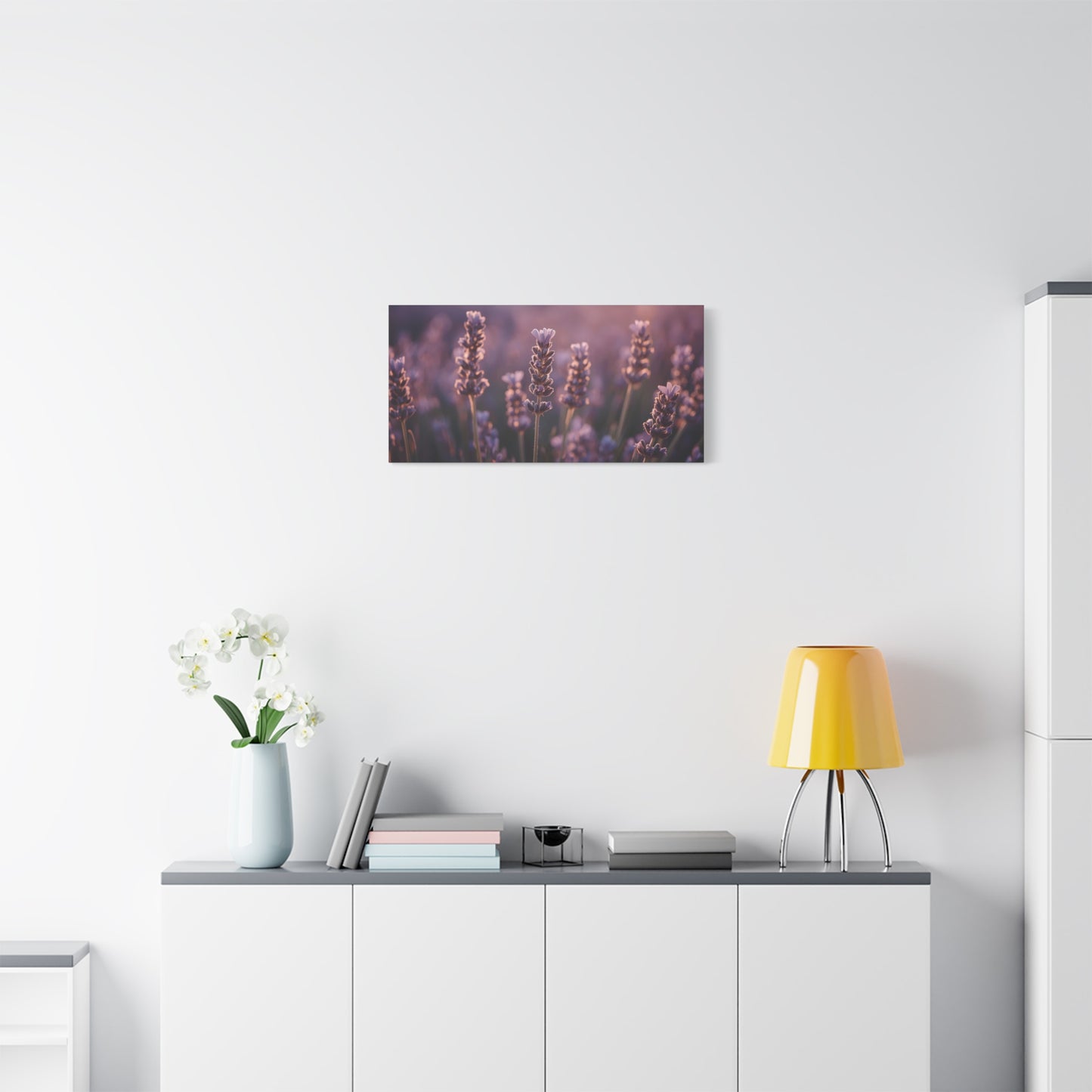 Lavender Field Canvas Art Print - Soft Purple Botanical Art Print, Cotton Matte Decor - Serene Bedroom Accent, Living Room Decoration, Spa Style Interior, Office Display - Living Room Wall Decor