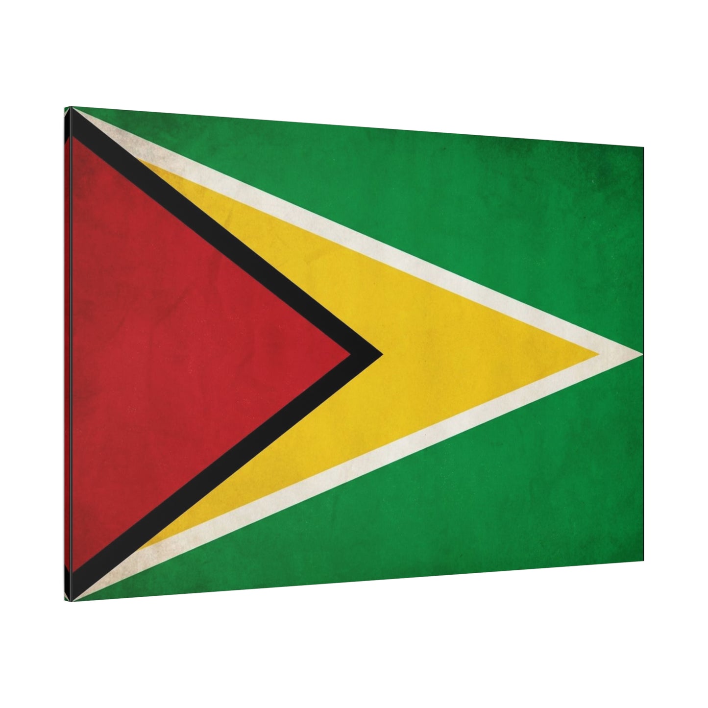 Guyana Flag Canvas Wall Art - South America National Flag Print, Green Red Yellow Black White - Vintage Patriotic Style - Living Room Decor, Office Wall Hanging - Modern Farmhouse Style