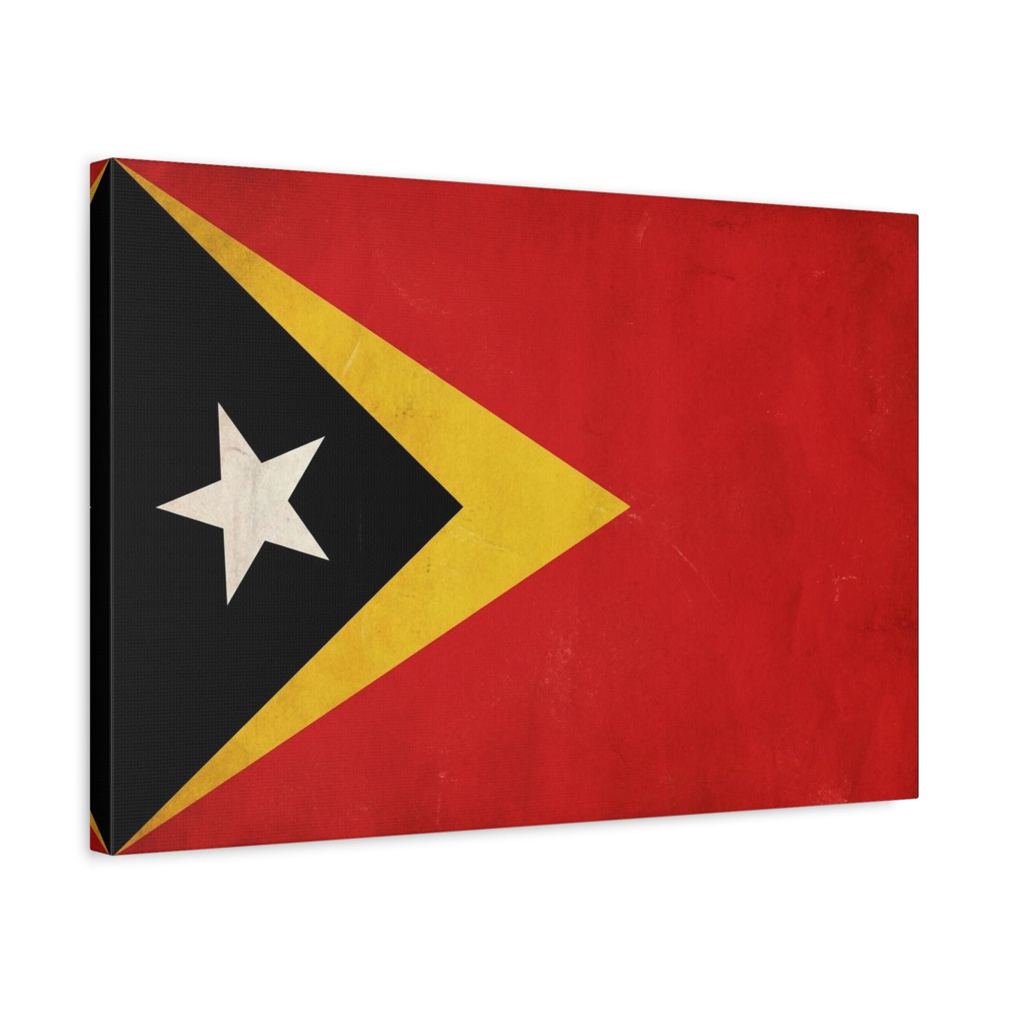 Timor-Leste Flag Canvas Wall Art - East Timor National Pride Decor, Vintage Red Black Yellow Banner Print - Patriotic Traditional Style - Living Room Wall Decor - Bedroom Home Decoration