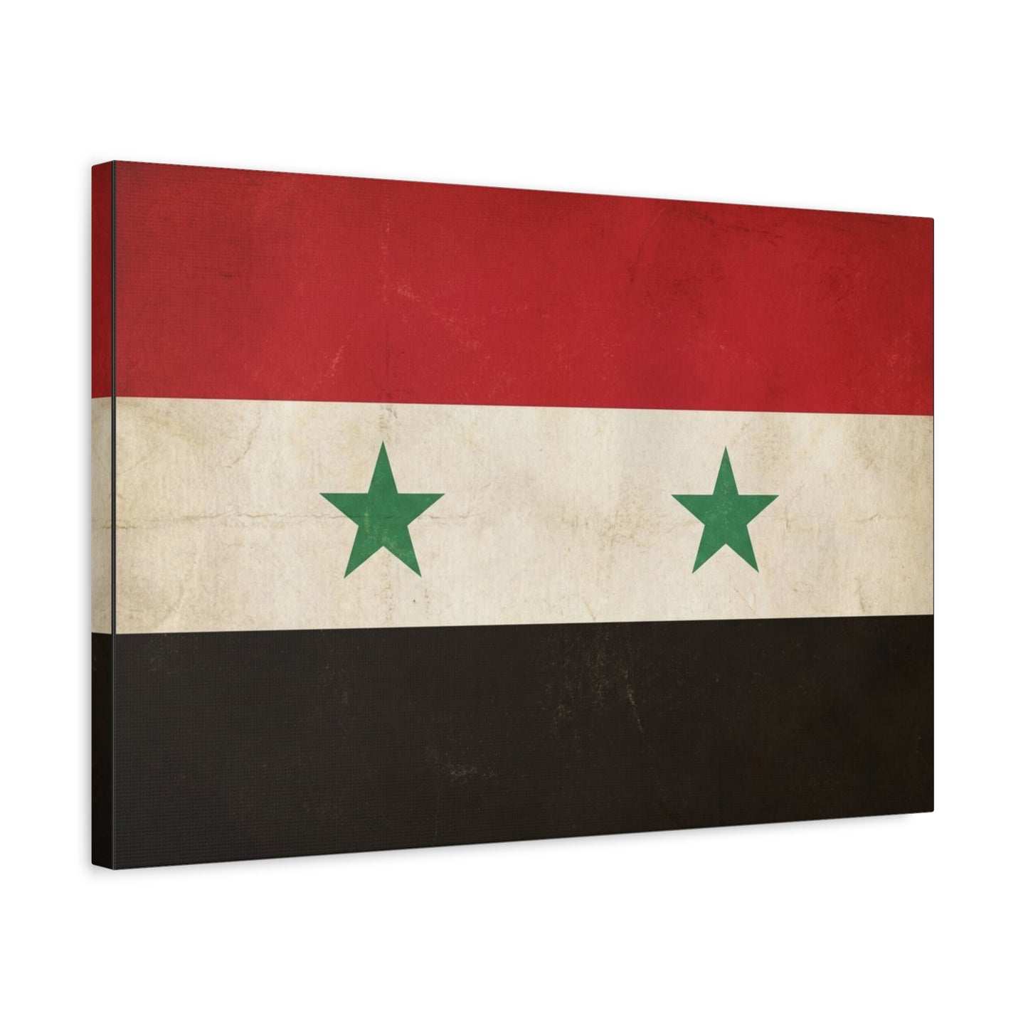 Syrian Flag Canvas Wall Art - Vintage Syria Flag Print, Distressed Patriotic Decor - Matte Canvas Wall Hanging - Living Room Home Decoration, Office Accent - Bedroom Home Decoration - Ready to Hang