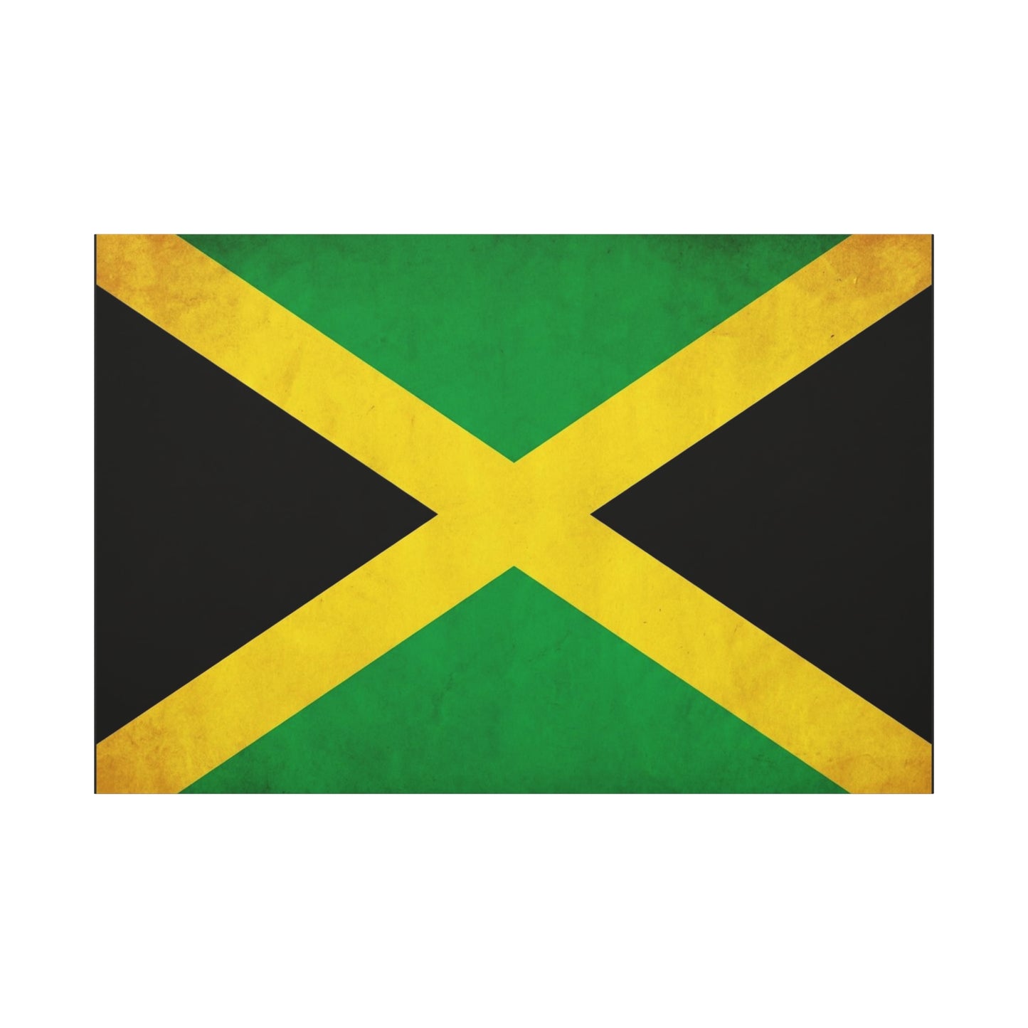 Jamaica Flag Canvas Wall Art - Vintage Jamaican National Flag Print, Green Gold Black Patriotic Decor - Matte Canvas Wall Hanging - Living Room Bedroom Office Decoration - Bedroom Home Decoration