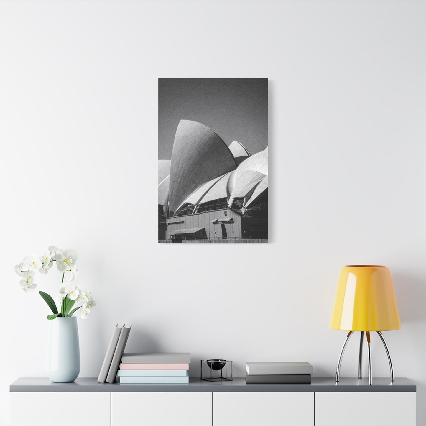 Sydney Opera House Canvas Wall Art - Black And White Architectural Art Print - Modern Minimalist Cityscape Decor - Contemporary Living Room Wall Decor, Office Art - Bedroom Home Decoration