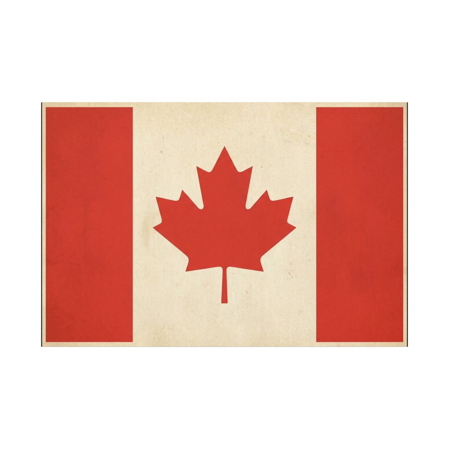 Canadian Flag Canvas Wall Art - Vintage Red Maple Leaf Patriotic Print, Rustic Neutral Texture, Canada Pride Decor, Living Room Wall Decor, Bedroom Home Decoration, Dorm Accent - Ready to Hang
