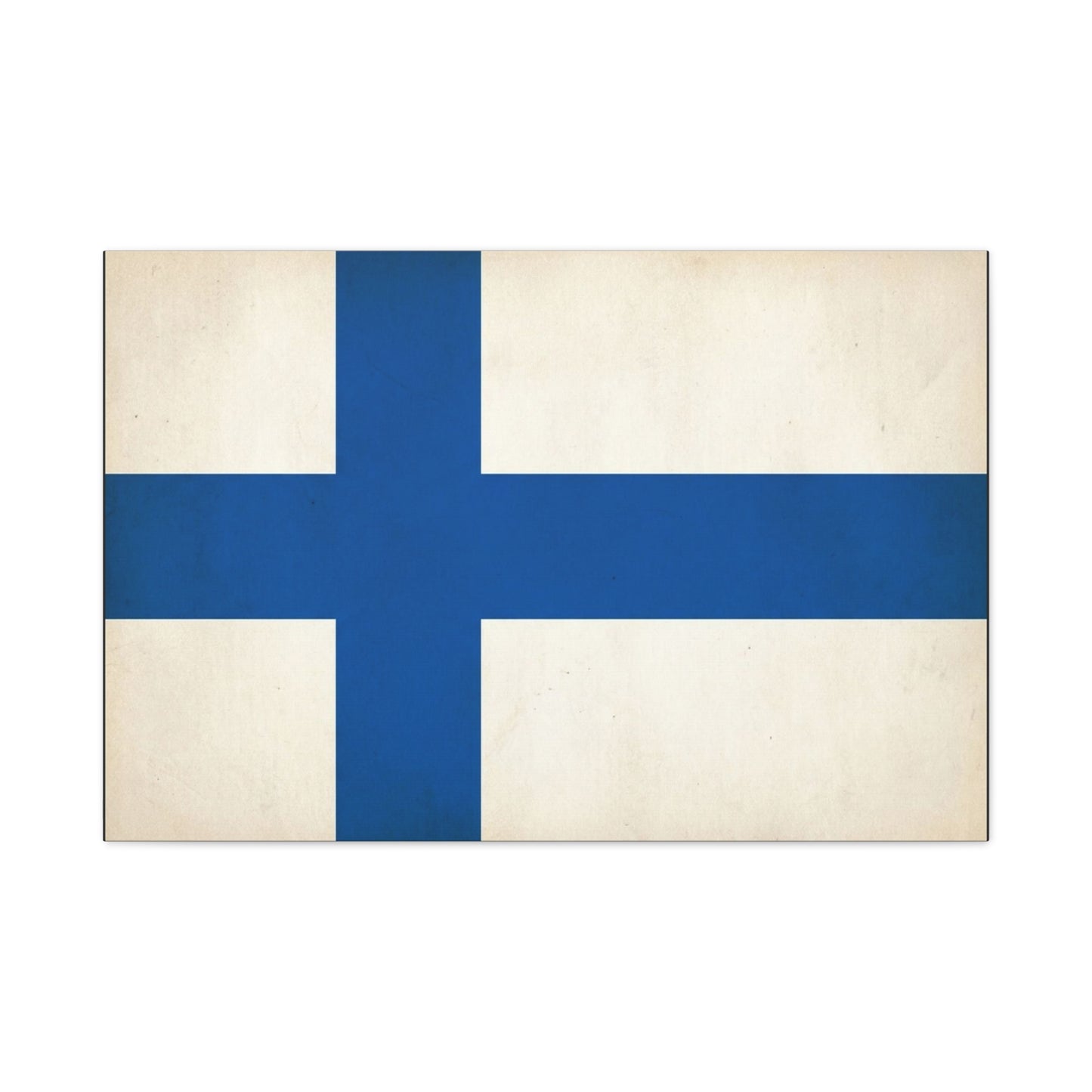 Finland Flag Canvas Wall Art - Blue Nordic Cross Finnish Country Print - Vintage Minimalist Patriotic Decor - Living Room Wall Decor, Bedroom Home Decoration, Office Art - Bedroom Home Decoration