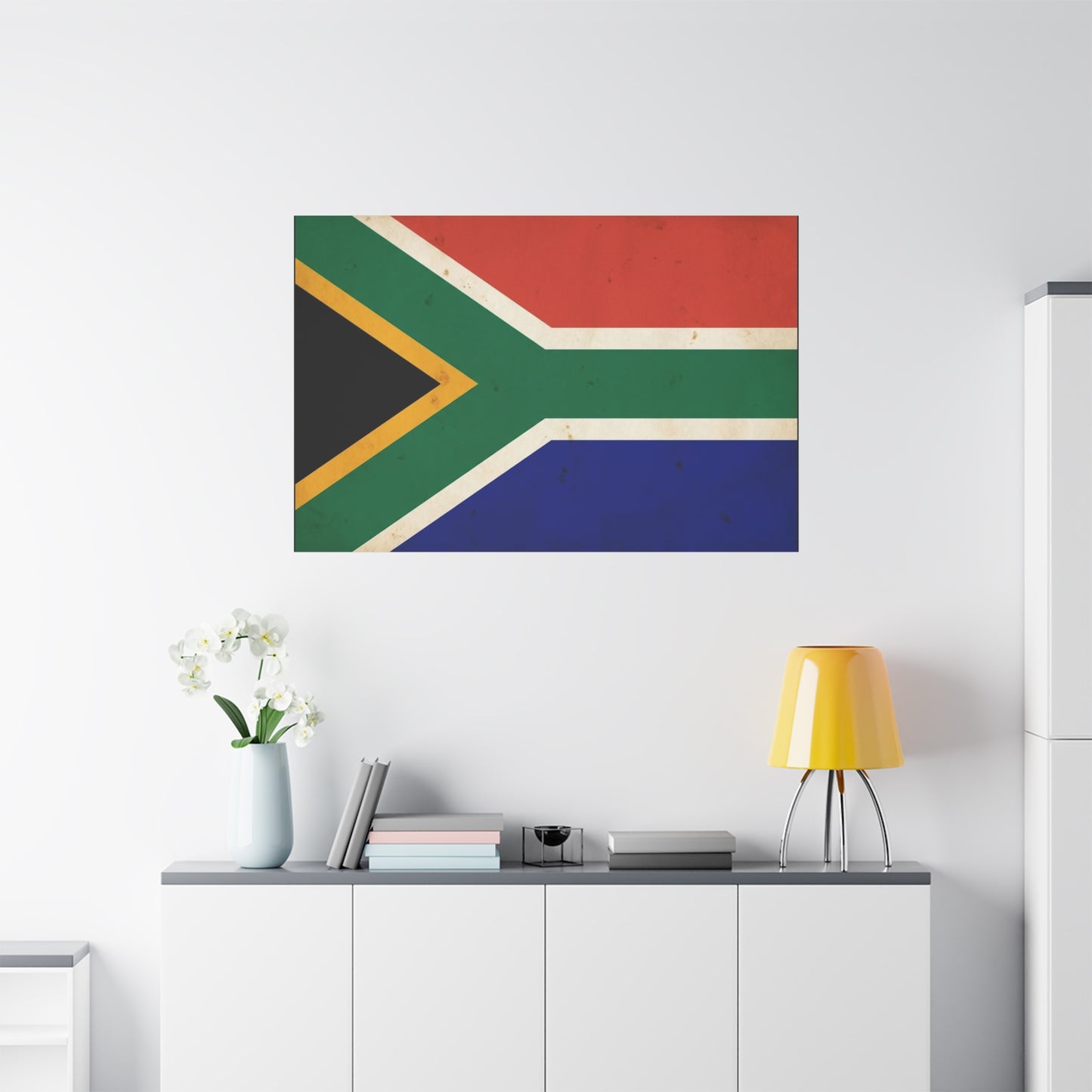 South Africa Flag Canvas Wall Art - Vintage National Pride Decor, Patriotic Country Print, Textured Cotton Artwork, Living Room Wall Decor, Office Display - Ready to Hang - Bedroom Home Decoration