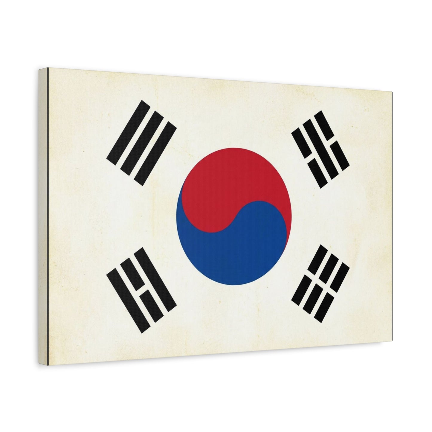 South Korea Flag Canvas Wall Art - Taegeukgi Korean Flag Print, Vintage Minimalist Neutral Decor - Living Room Wall Decor, Dorm Decoration - Bedroom Home Decoration - Modern Farmhouse Style