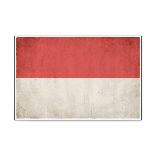 Indonesia Flag Canvas Wall Art - Vintage Red And White Banner Print, Minimalist Patriotic Decor - Matte Cotton Artwork - Living Room Wall Decor, Office Art, Dorm Accent - Bedroom Home Decoration