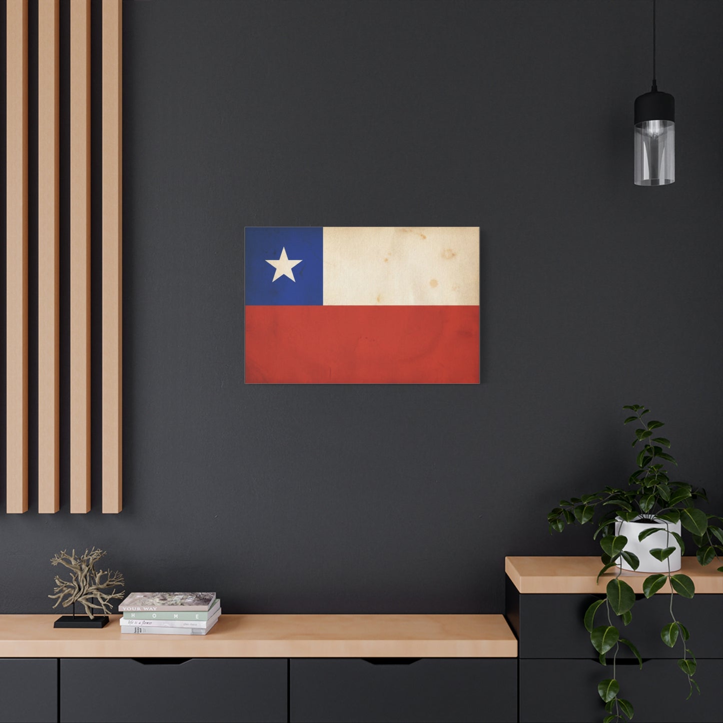 Chile Flag Canvas Wall Art - Vintage Chilean Flag Print, Patriotic Rustic Decor - Matte Canvas Wall Hanging - Living Room Home Decoration, Office Accent - Bedroom Home Decoration - Ready to Hang
