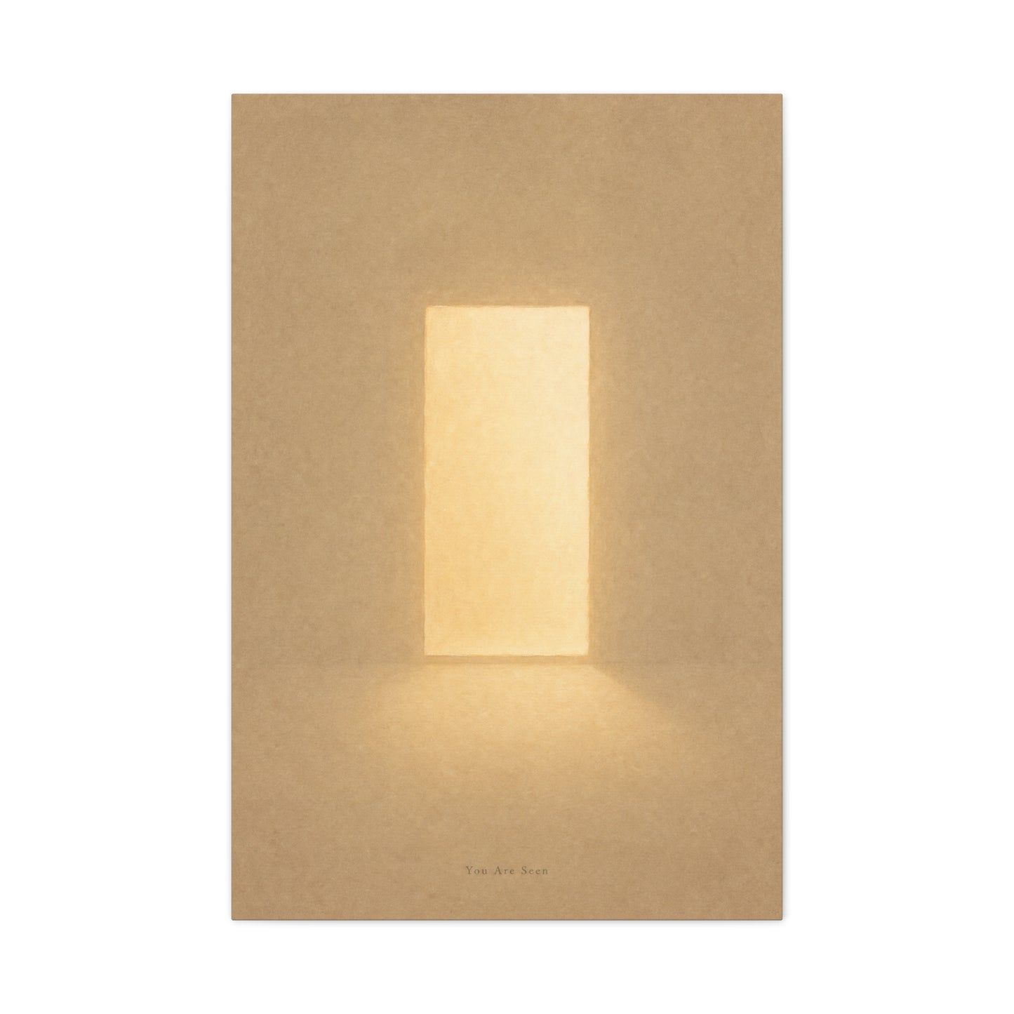 "You Are Seen" Minimalist Canvas Wall Art - Abstract Light Doorway Print, Neutral Beige Modern Home Decor - Contemporary Bedroom Wall Decor, Meditation Space Accent - Ready to Hang - Ready to Hang