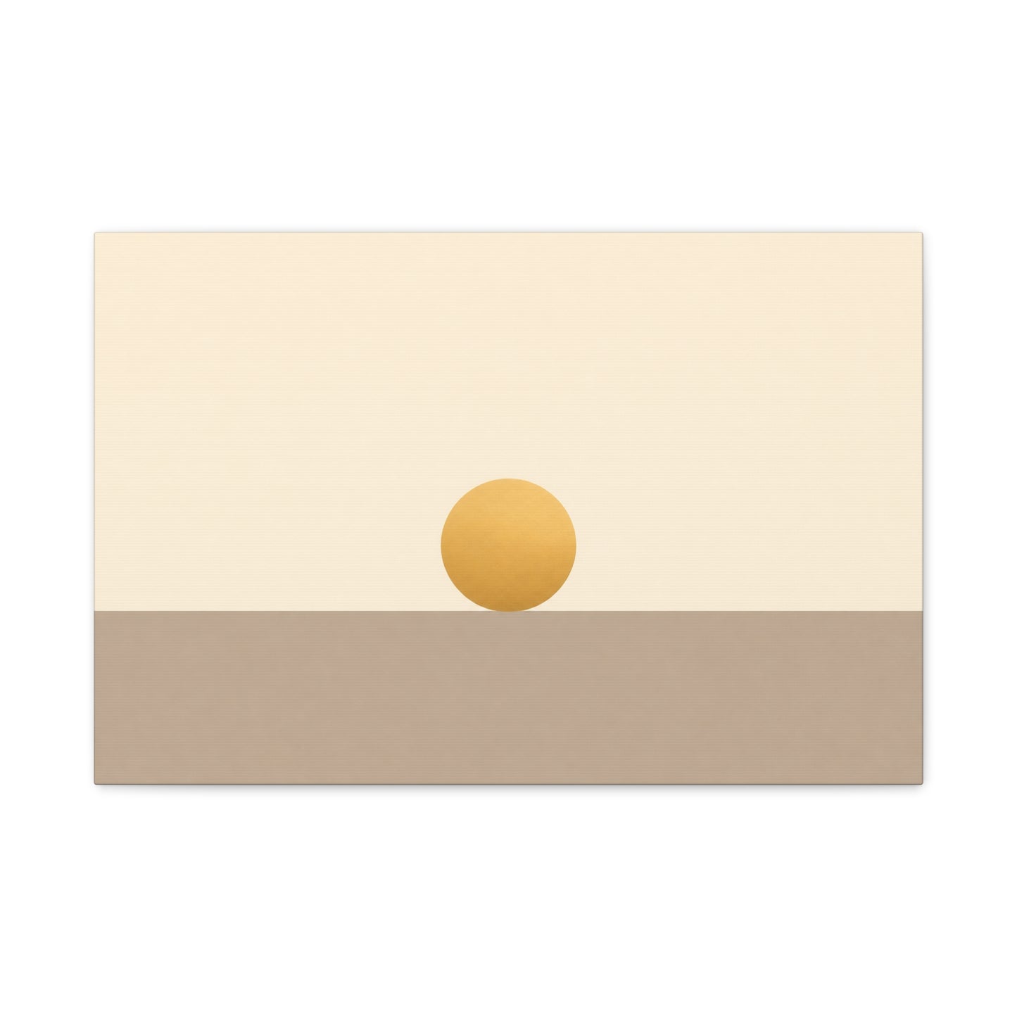 Minimalist Sun Horizon Canvas Wall Art - Abstract Geometric Desert Landscape Print - Neutral Beige And Gold - Contemporary Living Room Decor, Bedroom Home Decoration, Office Accent - Office Wall Art
