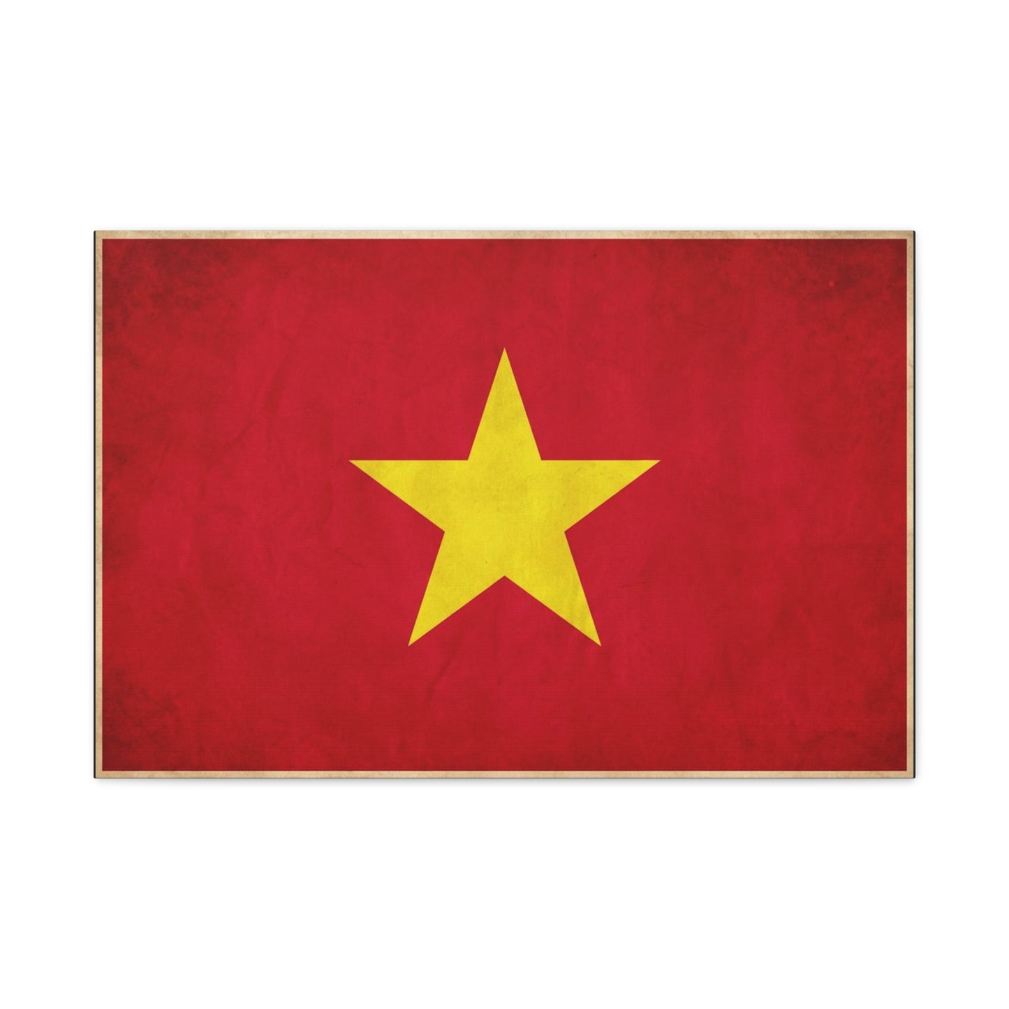 Vietnam Flag Canvas Wall Art - Red Field With Yellow Star Country Pride Decor - Vintage Style Cotton Print - Living Room Wall Decor, Bedroom Home Decoration, Office Art - Bedroom Home Decoration