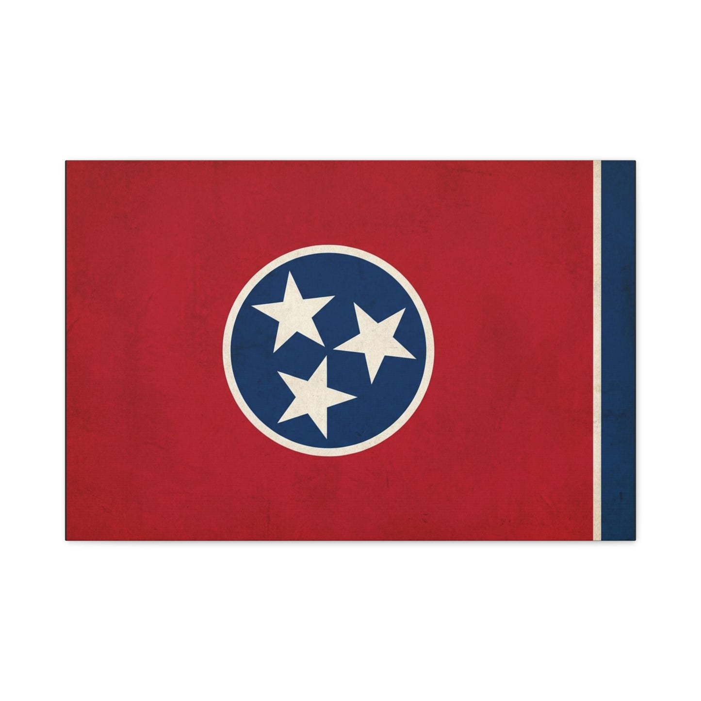 Tennessee State Flag Canvas Wall Art - Vintage Red Blue Tri Star Print - Patriotic Rustic Decor - Living Room Wall Decor, Office Accent - Bedroom Home Decoration - Bedroom Home Decoration