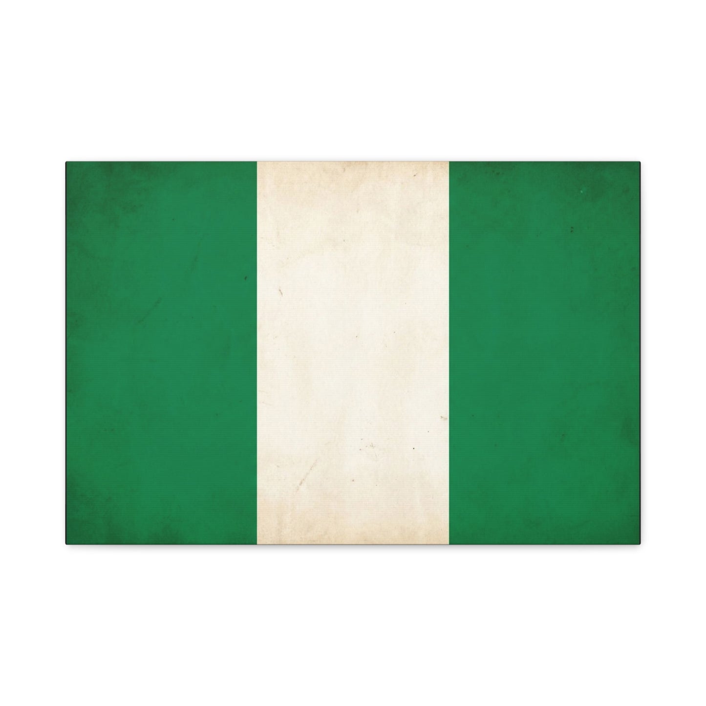 Nigeria Flag Canvas Wall Art - Vintage Green White Stripe National Print - Minimalist Patriotic Decor, Cotton Canvas Artwork, Living Room Wall Decor, Office Home Decoration - Bedroom Home Decoration