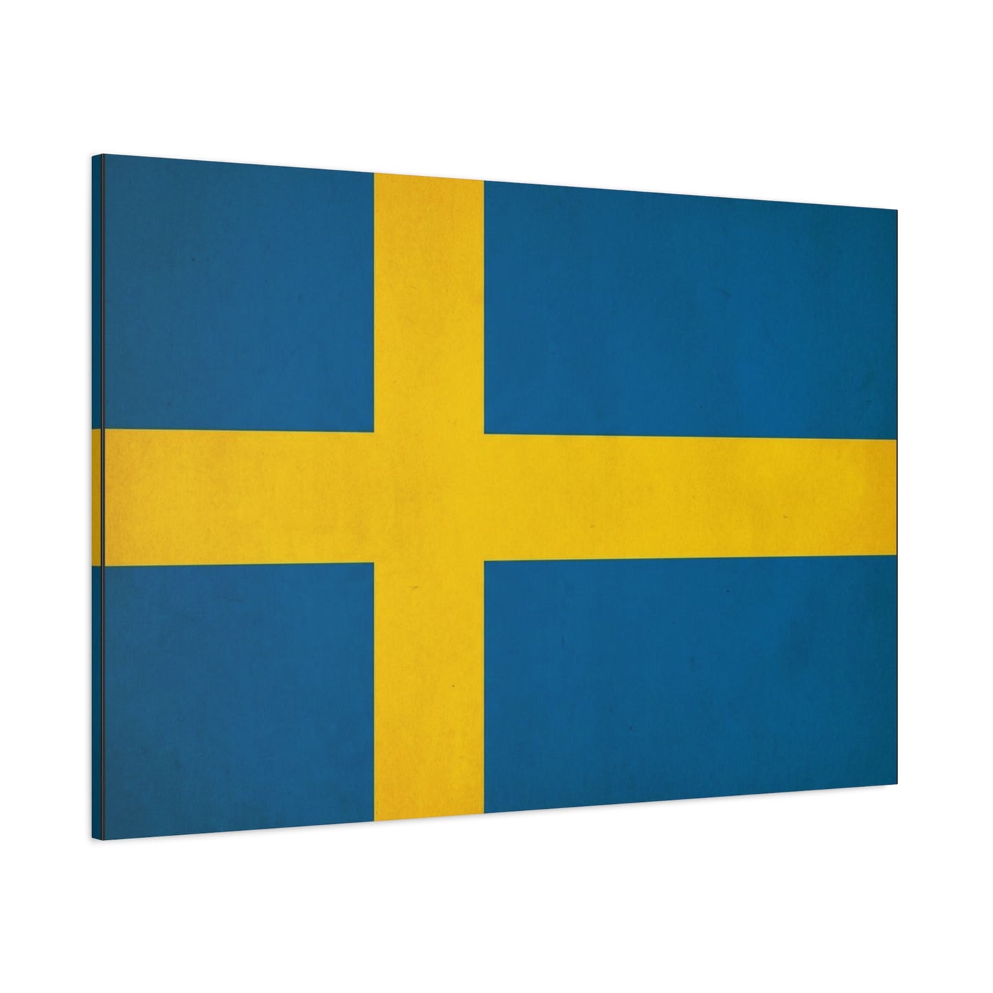 Sweden Flag Canvas Wall Art - Swedish National Flag Print, Blue Yellow Nordic Cross Decor - Minimalist Scandinavian Style - Living Room Wall Decor - Bedroom Home Decoration - Bedroom Home Decoration