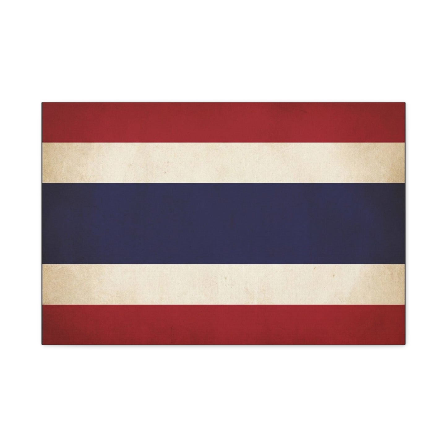Thailand Flag Canvas Wall Art - Vintage Thai Tricolor Stripe Print, Minimalist Patriotic Decor - Matte Cotton Look - Living Room Wall Decor, Bedroom Home Decoration, Office Art - Ready to Hang